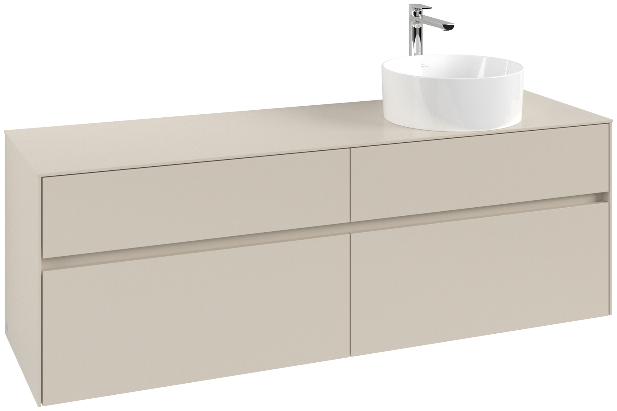 Villeroy & Boch Collaro Mobile sottolavabo, con illuminazione, 4 vani estraibili, 1600x548x500mm, Corpo: Cashmere Grey, Fronte: Cashmere Grey