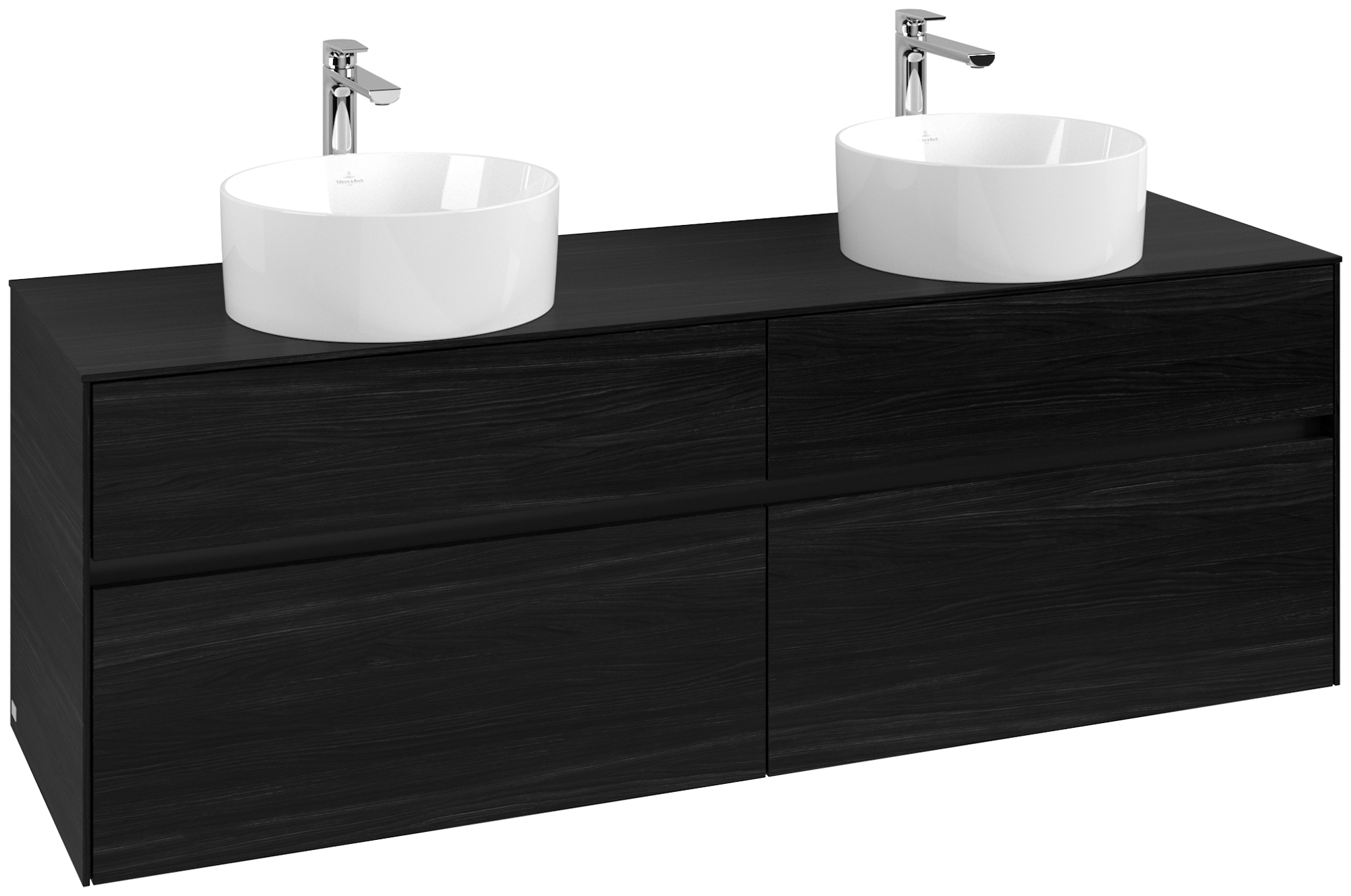 Villeroy & Boch Collaro Mobile sottolavabo, 4 vani estraibili, 1600x548x500mm, Corpo: Black Oak, Fronte: Black Oak