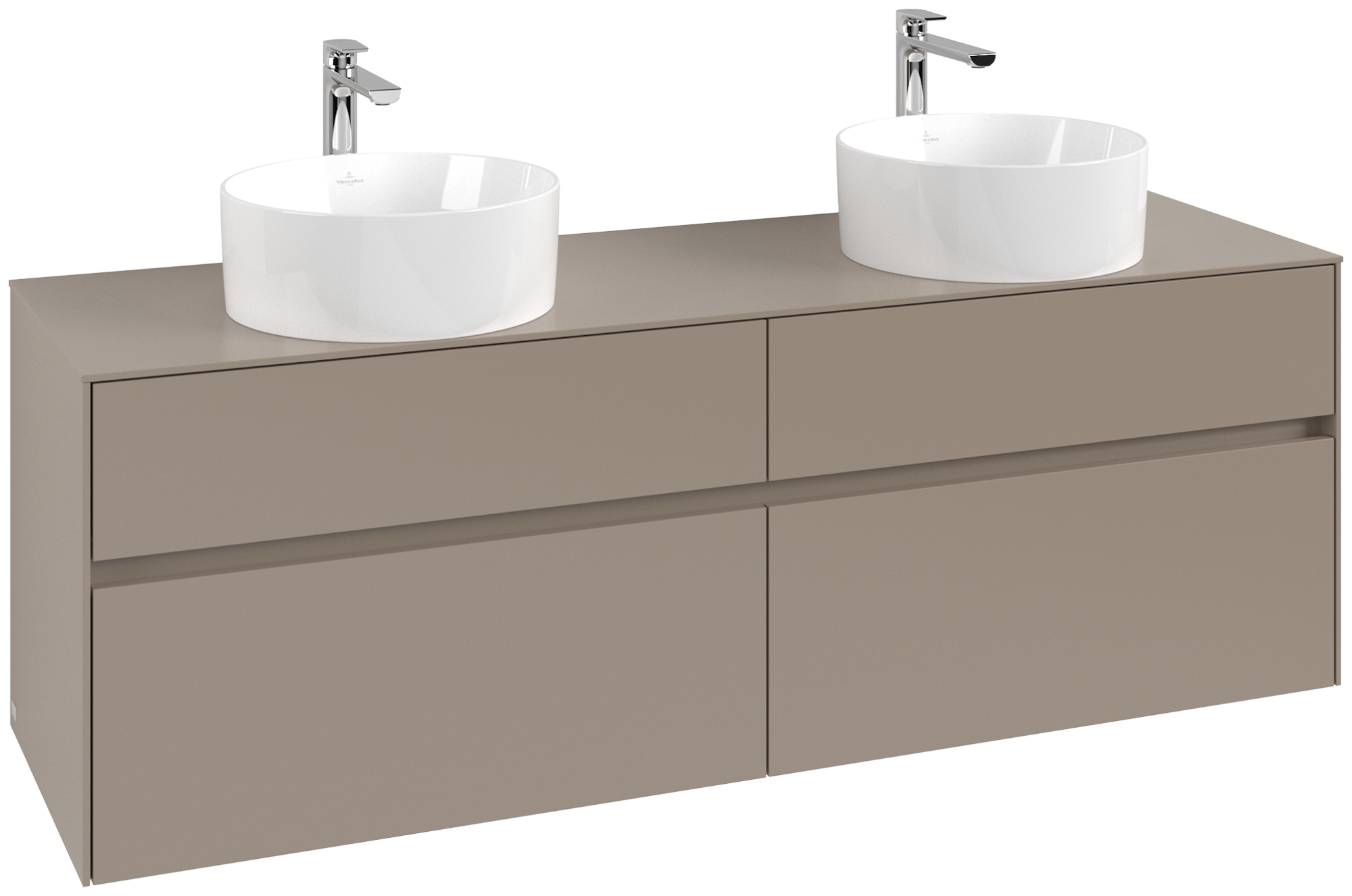 Villeroy & Boch Collaro Waschbeckenunterschrank, 4 Auszüge, 1600x548x500mm, Korpus: Taupe, Front: Taupe