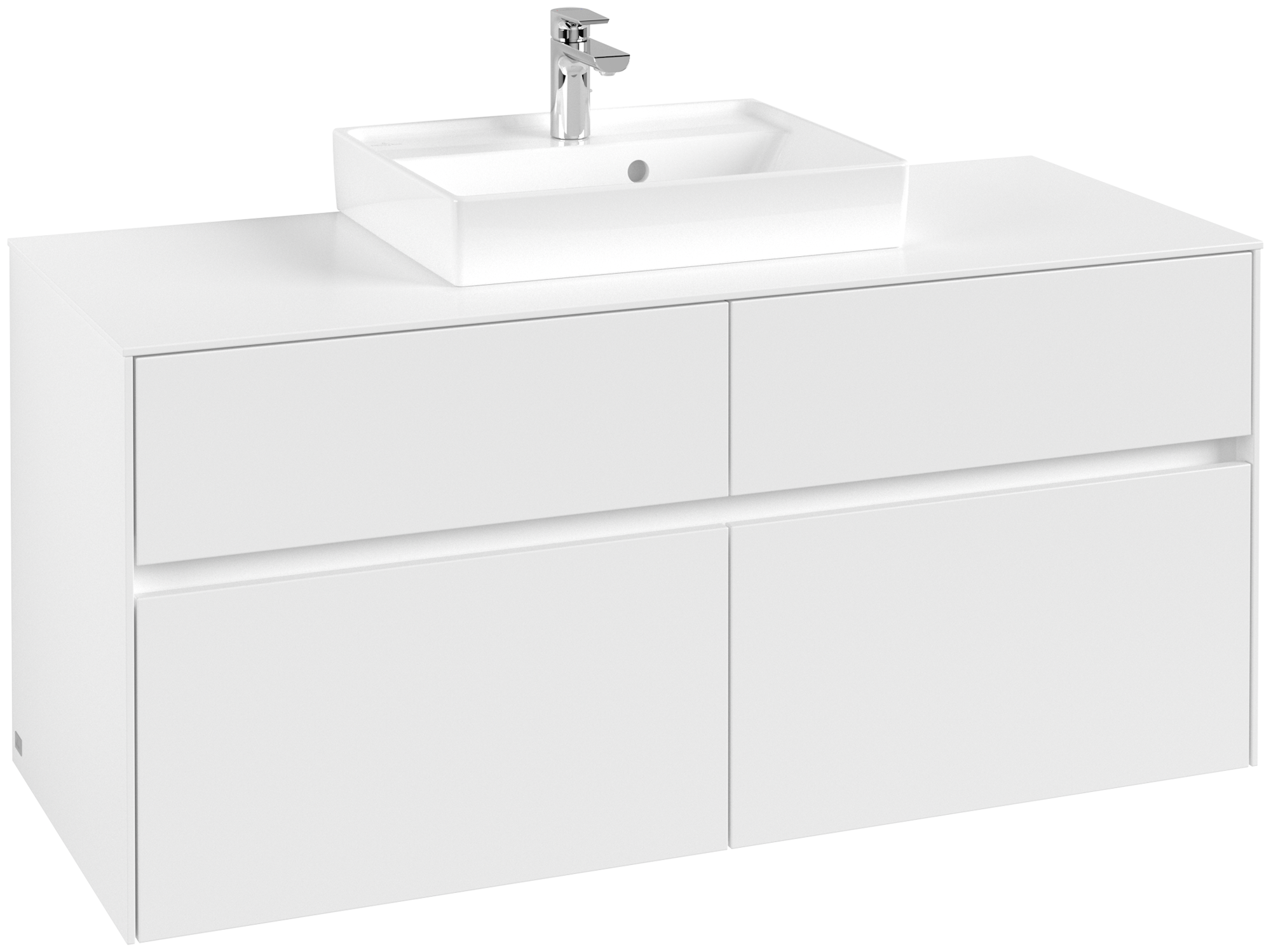 Villeroy & Boch Collaro Waschbeckenunterschrank, 4 Auszüge, 1200x548x500mm, Korpus: White Matt, Front: White Matt
