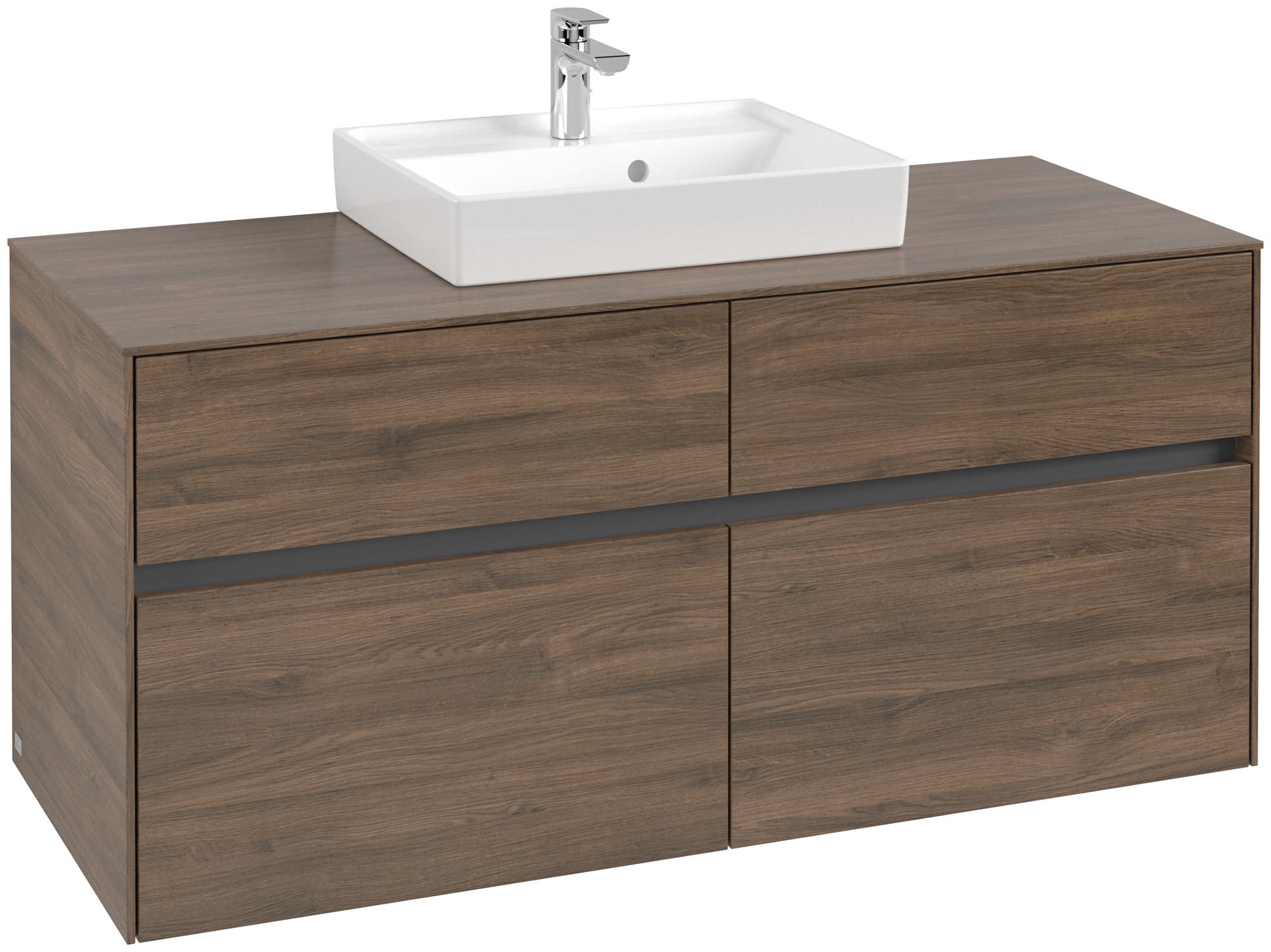 Villeroy & Boch Collaro Meuble sous plan, 4 tiroirs sur rails, 1200x548x500mm, Caisson: Arizona Oak, Façade: Arizona Oak