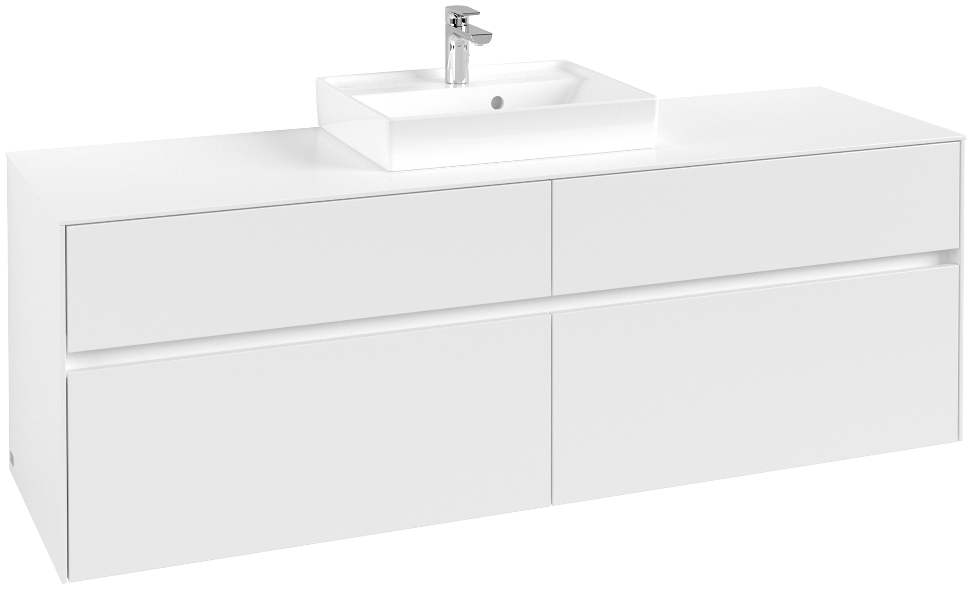 Villeroy & Boch Collaro Waschbeckenunterschrank, 4 Auszüge, 1600x548x500mm, Korpus: White Matt, Front: White Matt