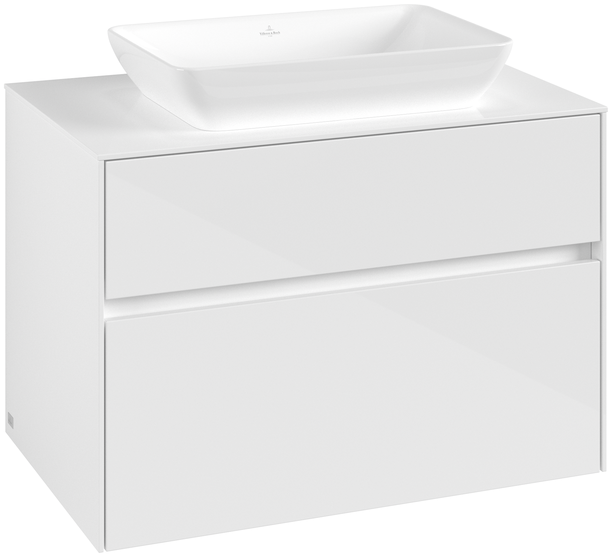 Villeroy & Boch Collaro Vanity unit, 2 pull-out compartments, 800x548x500mm, Body: Glossy White, Front: Glossy White