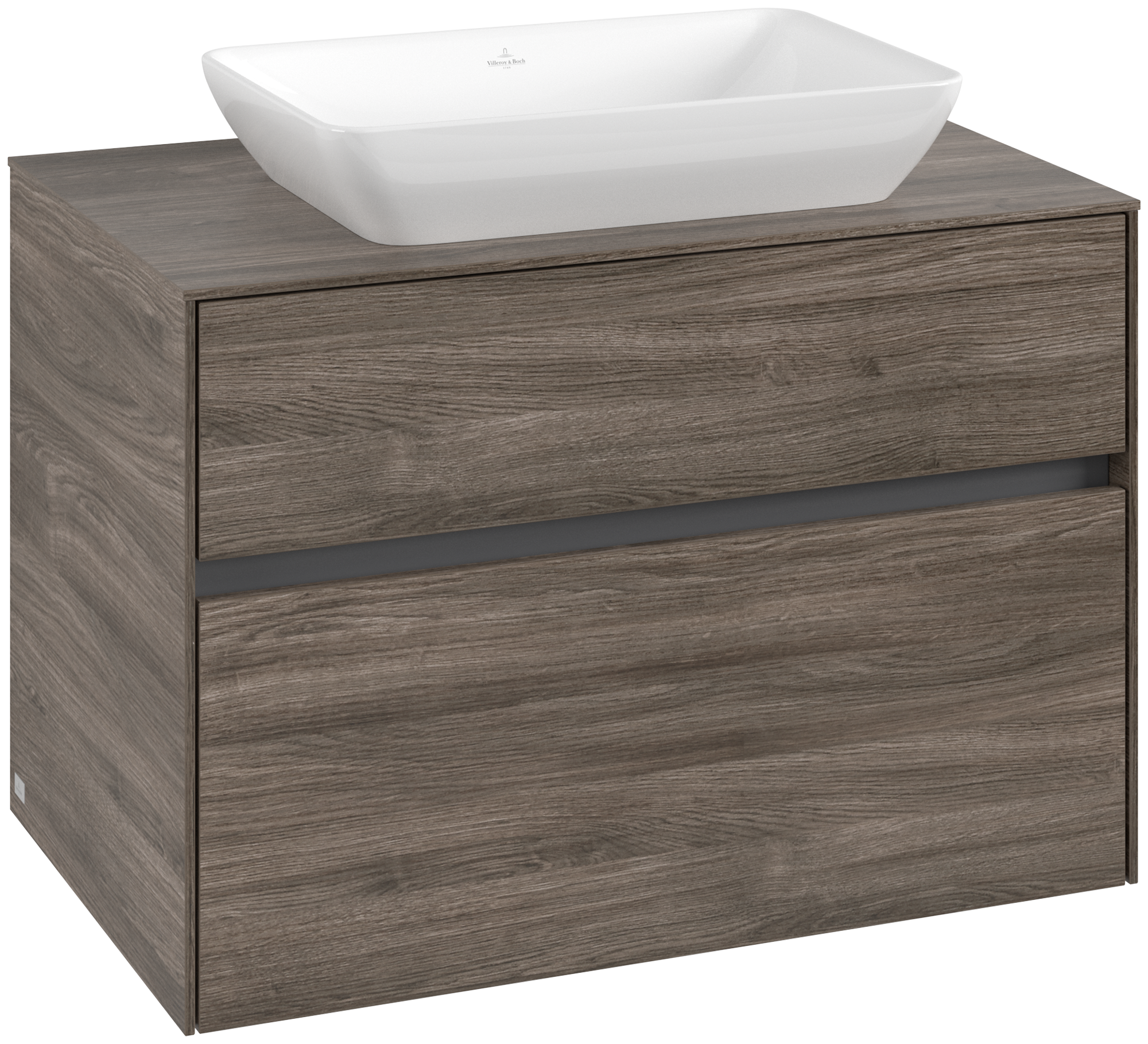 Villeroy & Boch Collaro Vanity unit, 2 pull-out compartments, 800x548x500mm, Body: Stone Oak, Front: Stone Oak
