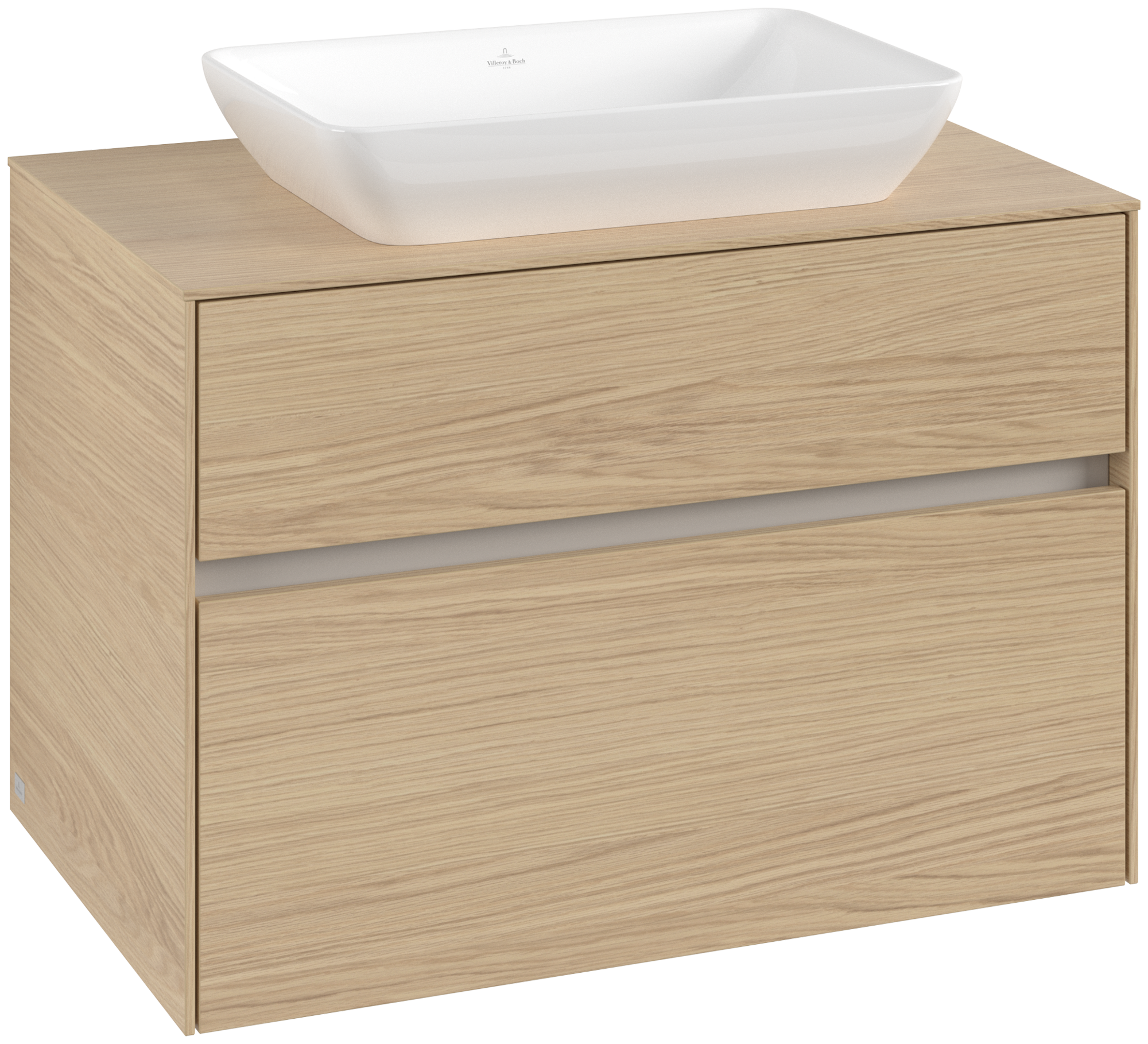 Villeroy & Boch Collaro Vanity unit, 2 pull-out compartments, 800x548x500mm, Body: Nordic Oak, Front: Nordic Oak