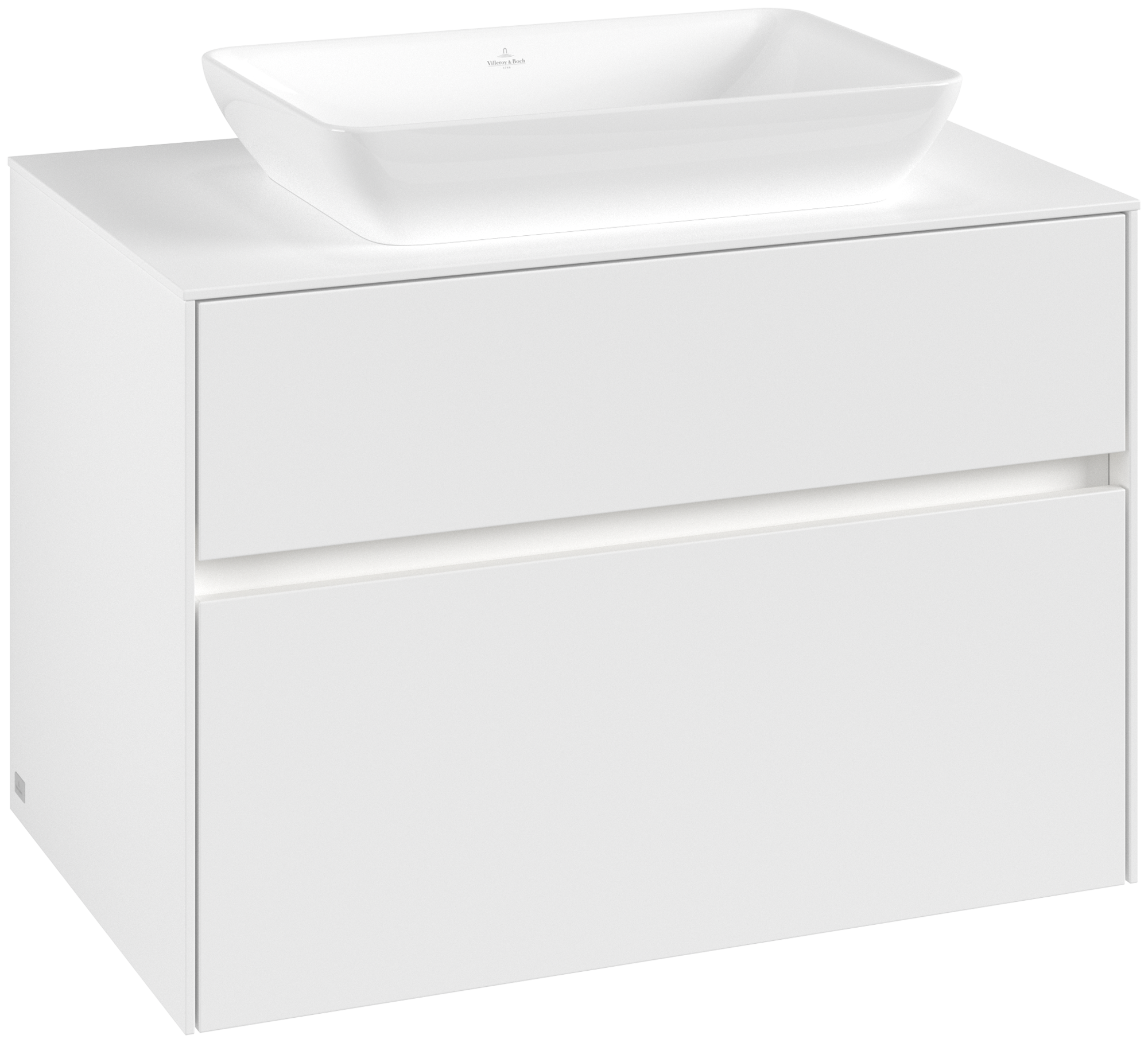 Villeroy & Boch Collaro Vanity unit, with lighting, 2 pull-out compartments, 800x548x500mm, Body: White Matt, Front: White Matt