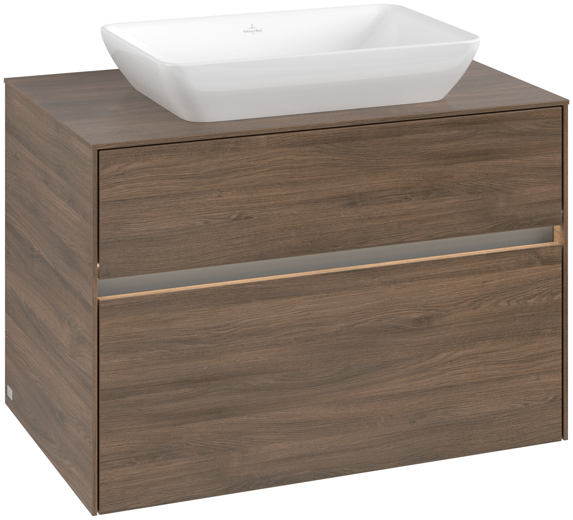 Villeroy & Boch Collaro Vanity unit, with lighting, 2 pull-out compartments, 800x548x500mm, Body: Arizona Oak, Front: Arizona Oak