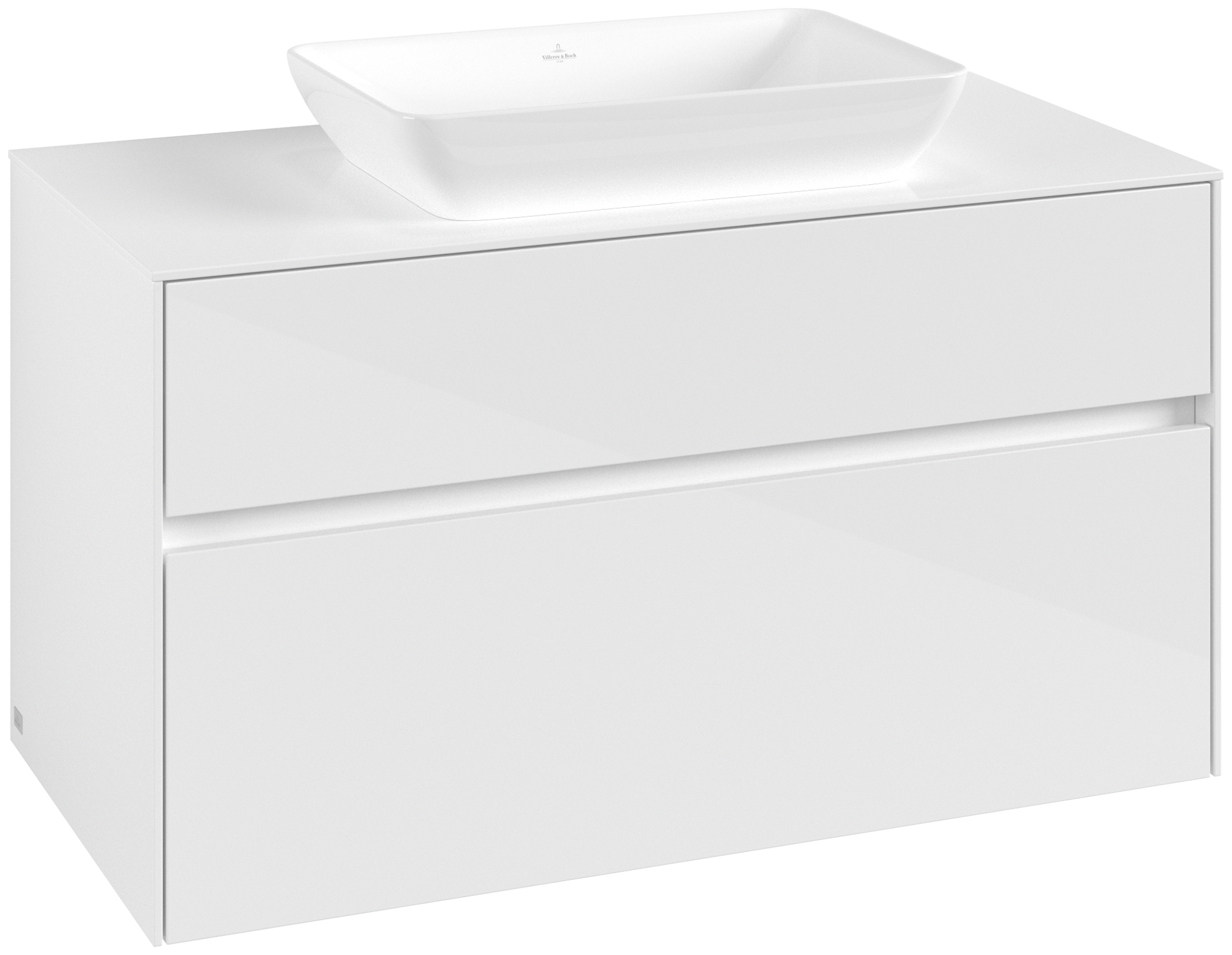 Villeroy & Boch Collaro Vanity unit, 2 pull-out compartments, 1000x548x500mm, Body: Glossy White, Front: Glossy White