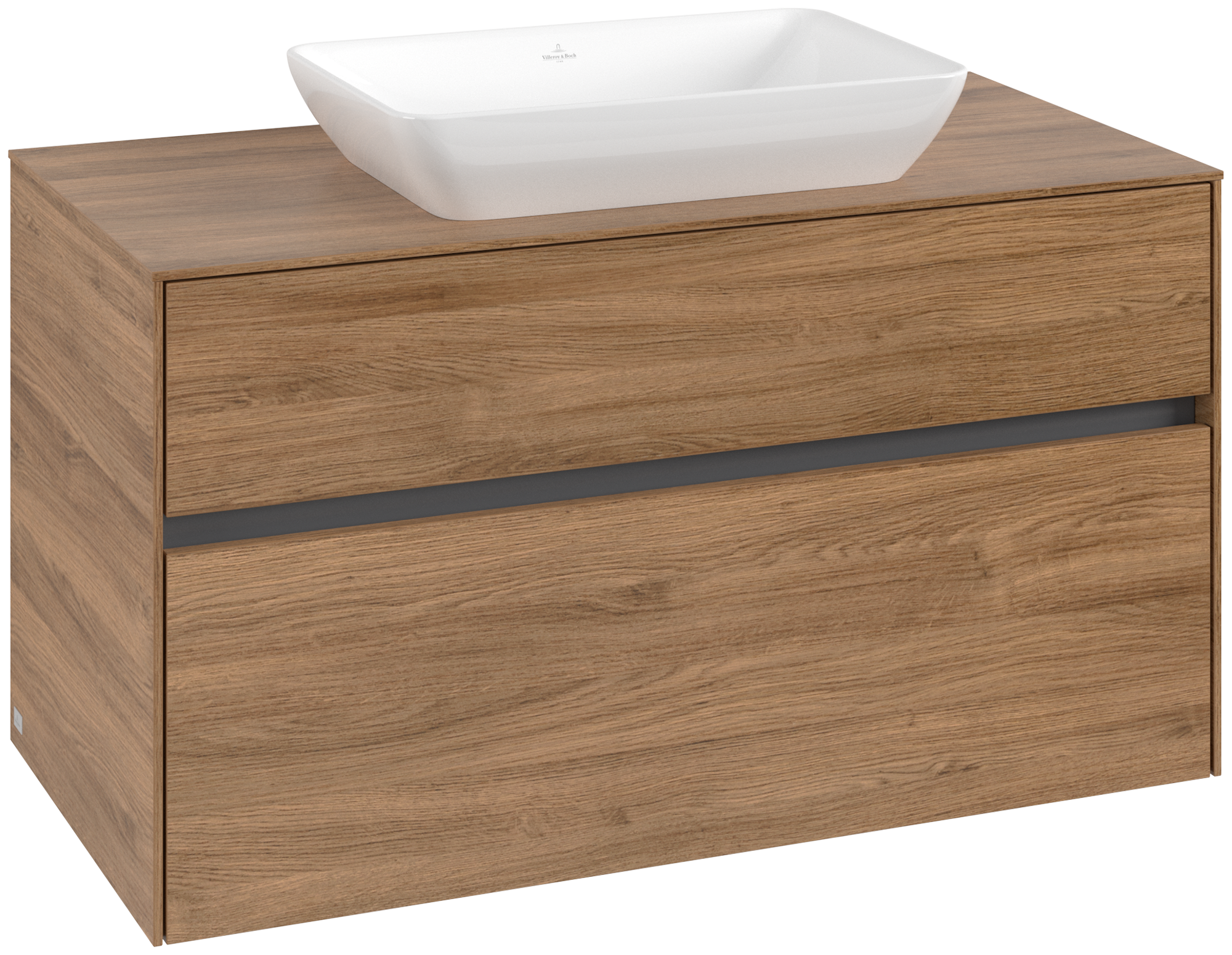 Villeroy & Boch Collaro Vanity unit, 2 pull-out compartments, 1000x548x500mm, Body: Oak Kansas, Front: Oak Kansas