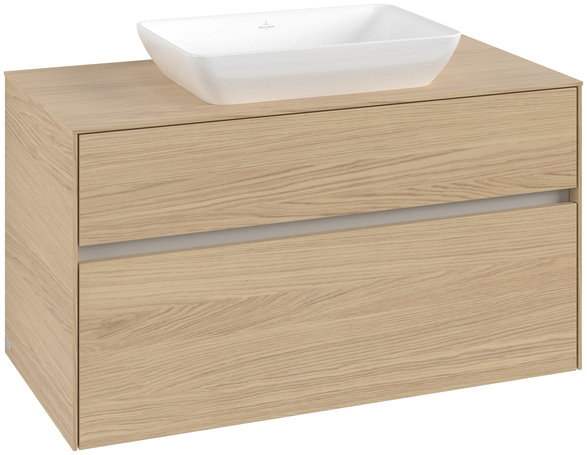 Villeroy & Boch Collaro Vanity unit, 2 pull-out compartments, 1000x548x500mm, Body: Nordic Oak, Front: Nordic Oak