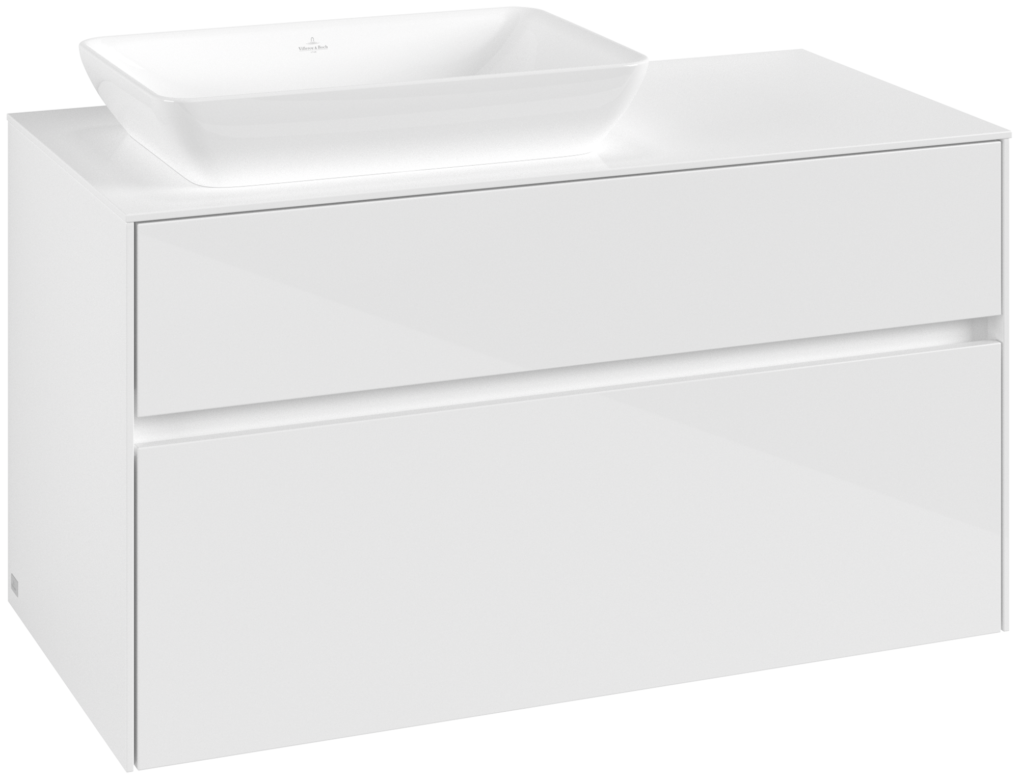 Villeroy & Boch Collaro Vanity unit, 2 pull-out compartments, 1000x548x500mm, Body: Glossy White, Front: Glossy White