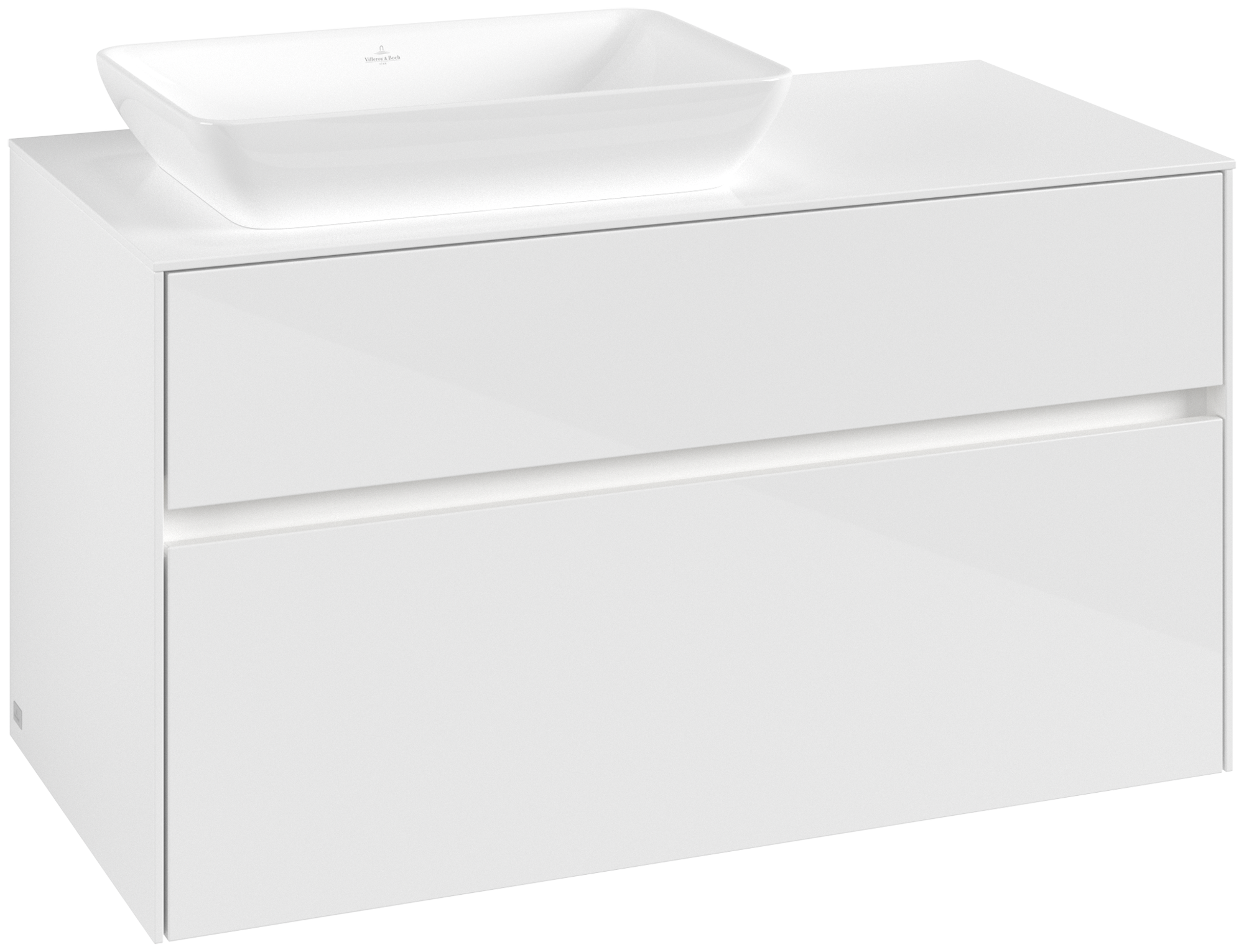 Villeroy & Boch Collaro Vanity unit, with lighting, 2 pull-out compartments, 1000x548x500mm, Body: Glossy White, Front: Glossy White