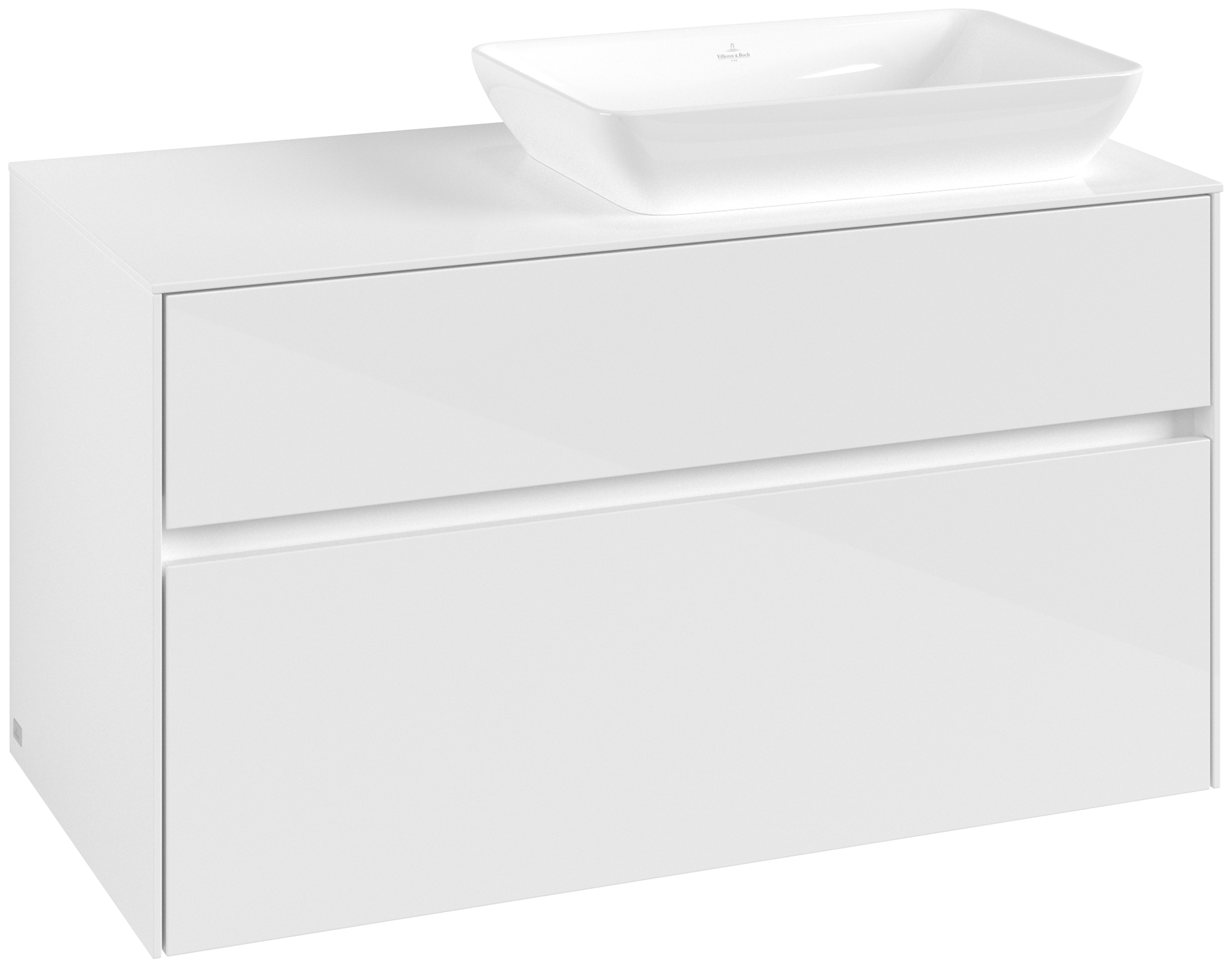 Villeroy & Boch Collaro Vanity unit, 2 pull-out compartments, 1000x548x500mm, Body: Glossy White, Front: Glossy White