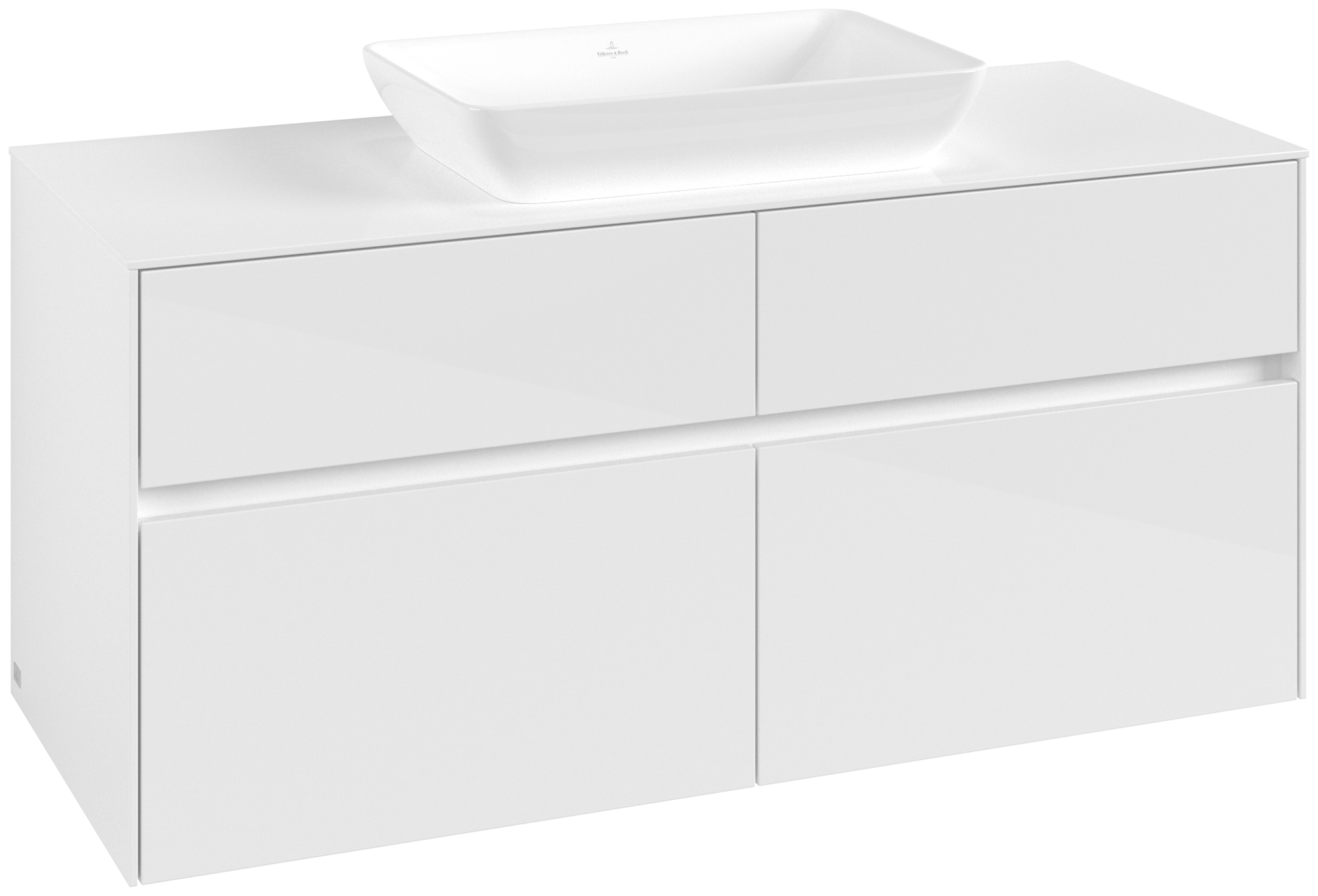 Villeroy & Boch Collaro Vanity unit, 4 pull-out compartments, 1200x548x500mm, Body: Glossy White, Front: Glossy White