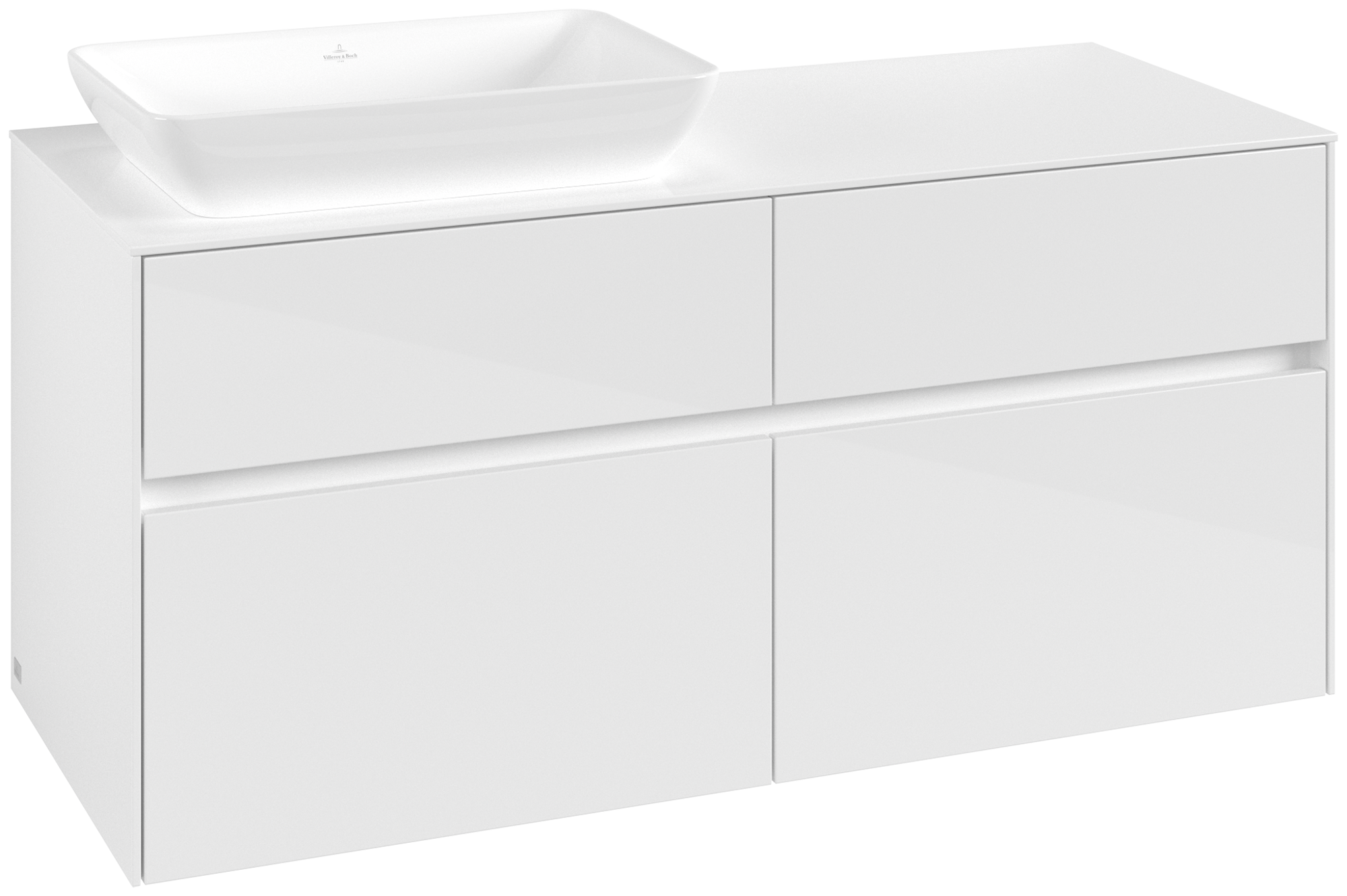 Villeroy & Boch Collaro Vanity unit, 4 pull-out compartments, 1200x548x500mm, Body: Glossy White, Front: Glossy White