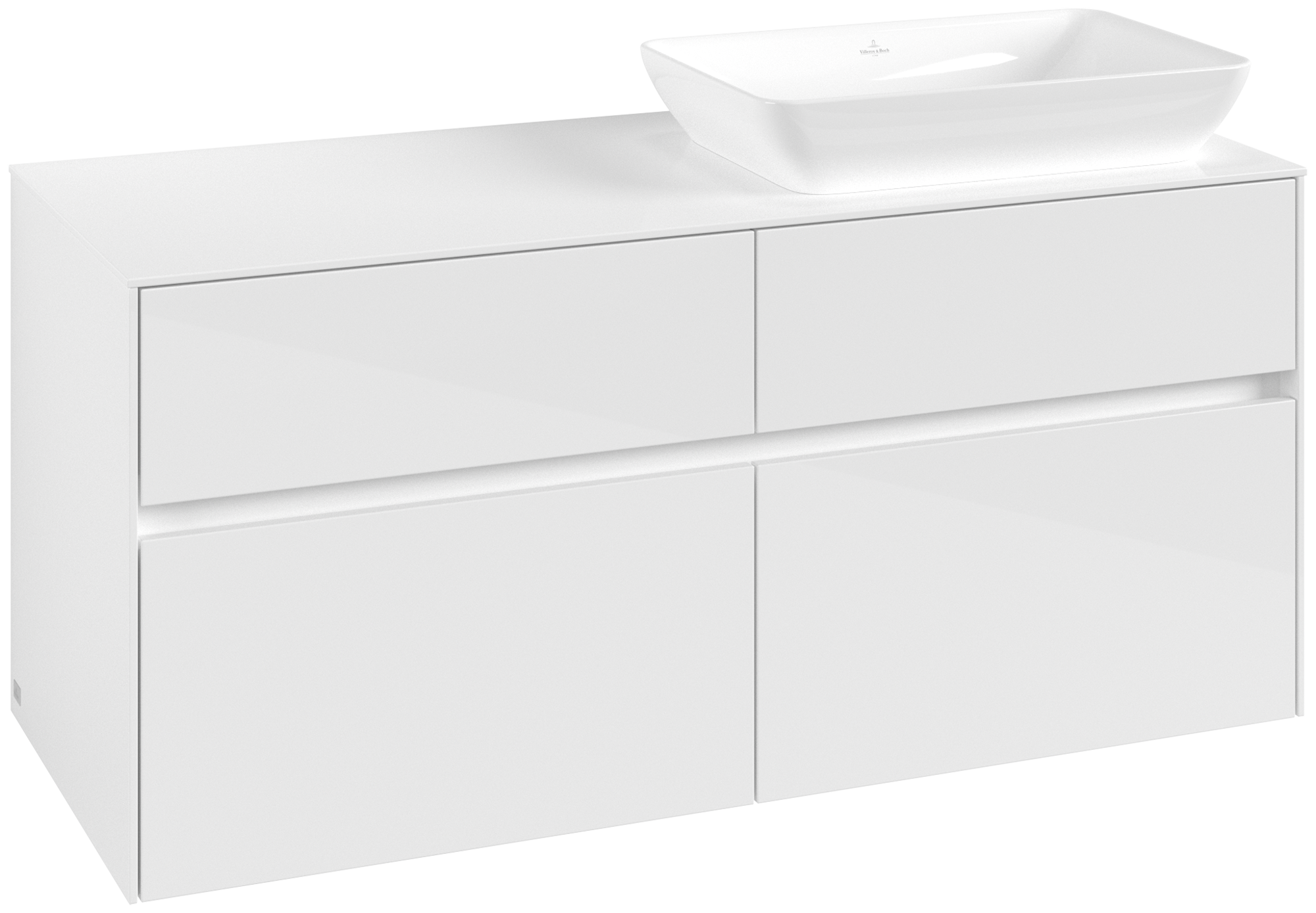 Villeroy & Boch Collaro Vanity unit, 4 pull-out compartments, 1200x548x500mm, Body: Glossy White, Front: Glossy White