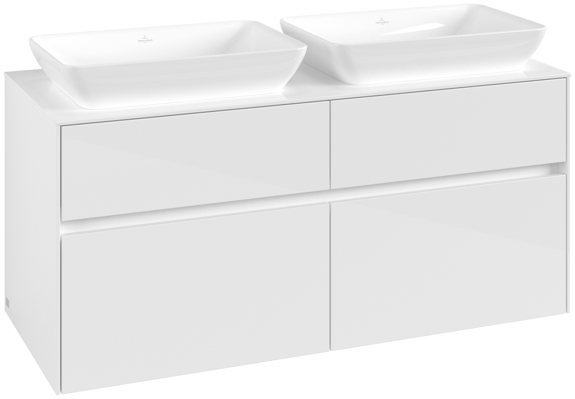 Villeroy & Boch Collaro Vanity unit, 4 pull-out compartments, 1200x548x500mm, Body: Glossy White, Front: Glossy White