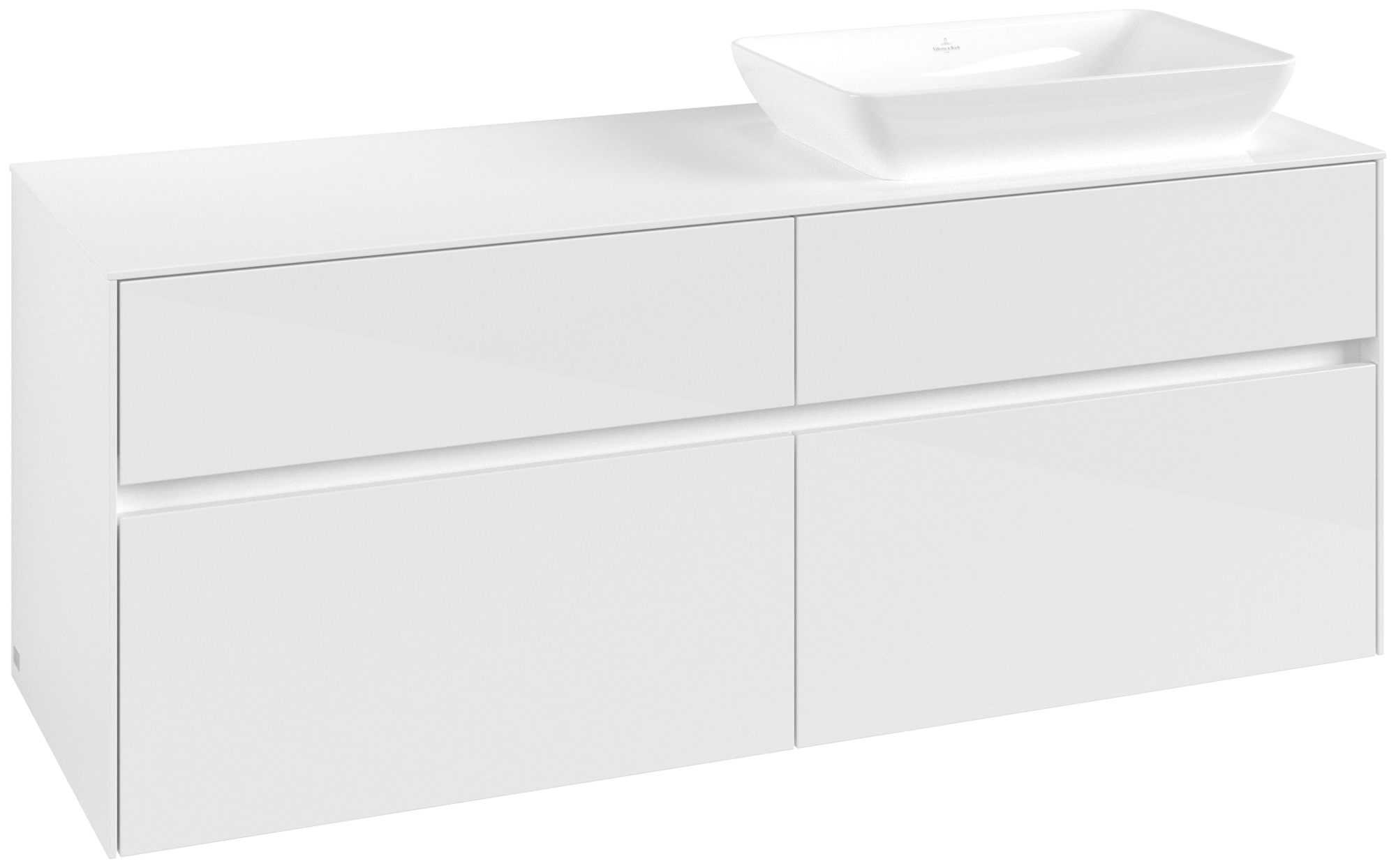 Villeroy & Boch Collaro Vanity unit, 4 pull-out compartments, 1400x548x500mm, Body: Glossy White, Front: Glossy White