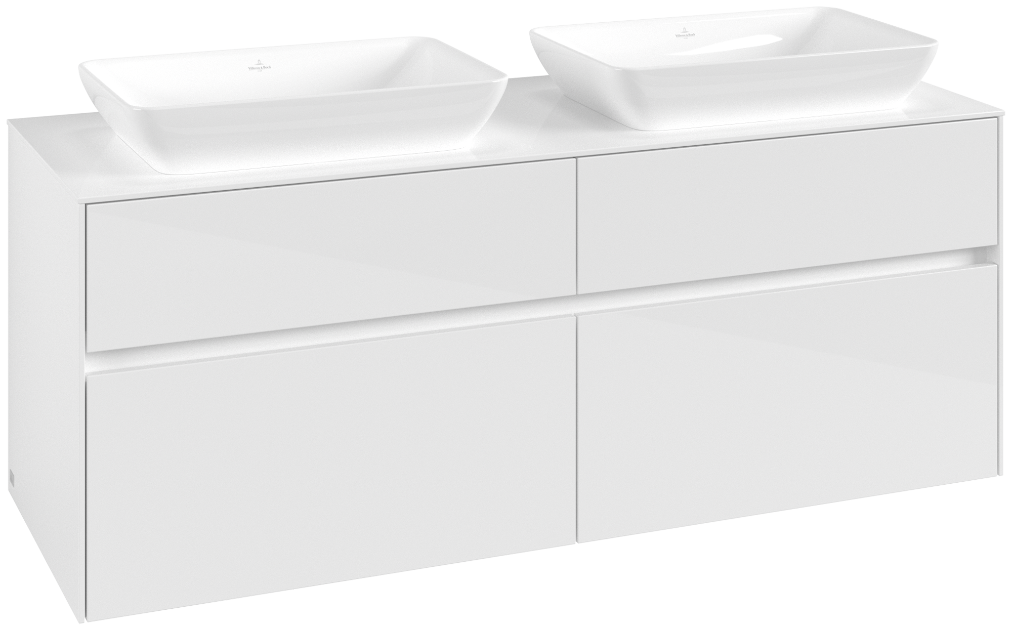 Villeroy & Boch Collaro Vanity unit, 4 pull-out compartments, 1400x548x500mm, Body: Glossy White, Front: Glossy White