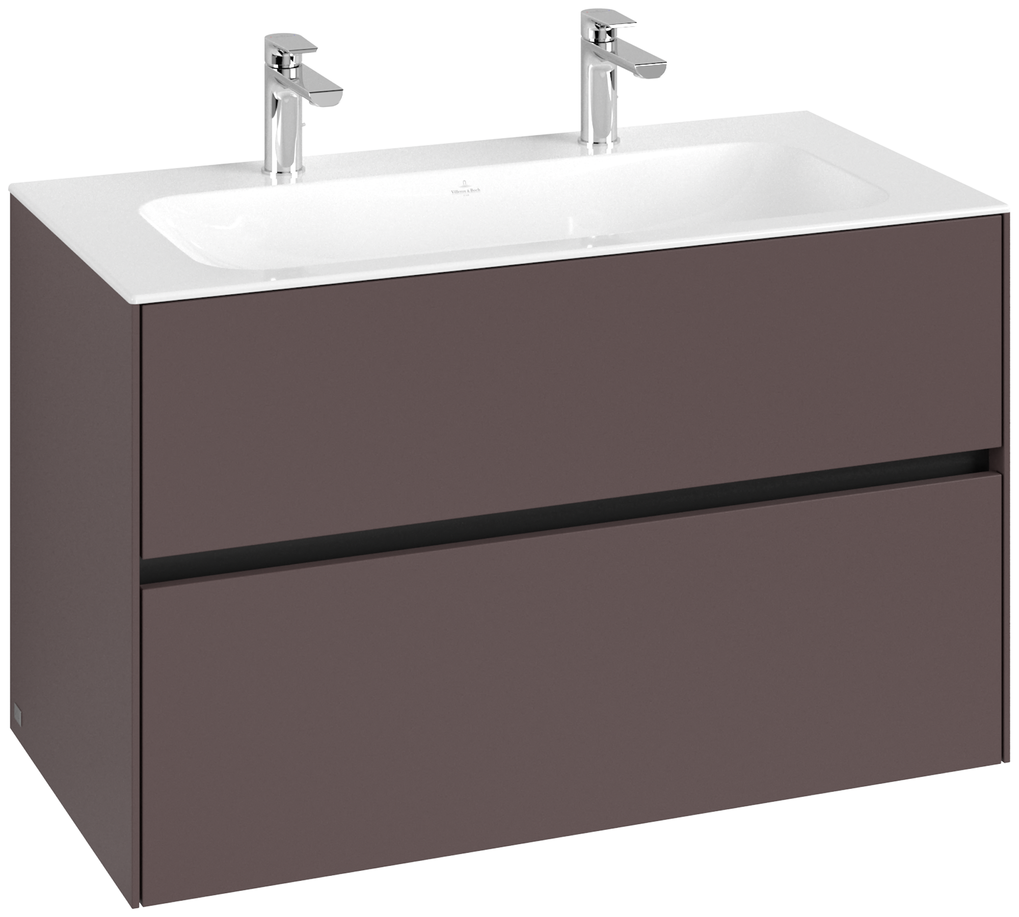 Villeroy & Boch Collaro Meuble sous plan, avec éclairage, 2 tiroirs sur rails, 996x603x498mm