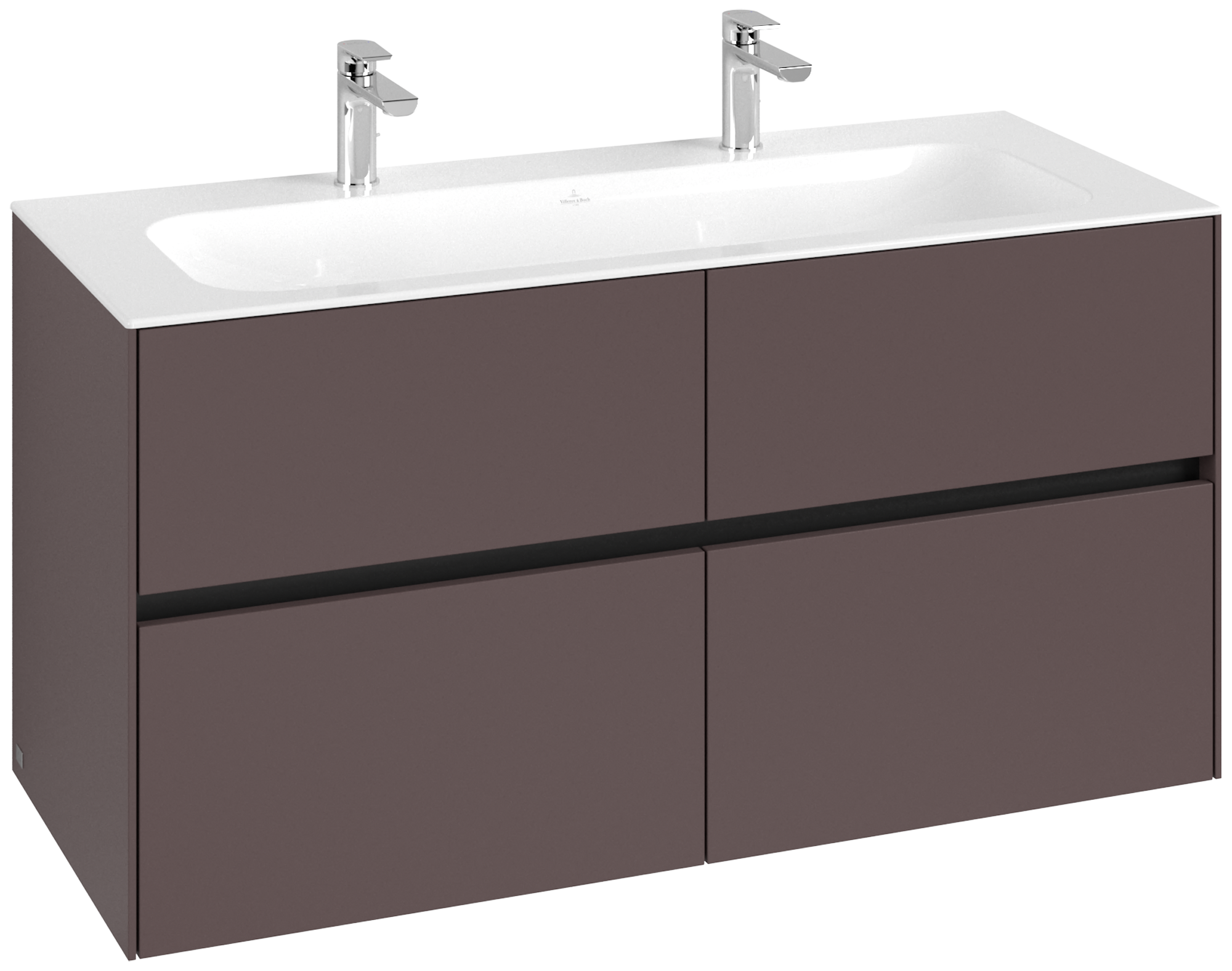 Villeroy & Boch Collaro Meuble sous plan, avec éclairage, 4 tiroirs sur rails, 1196x603x498mm