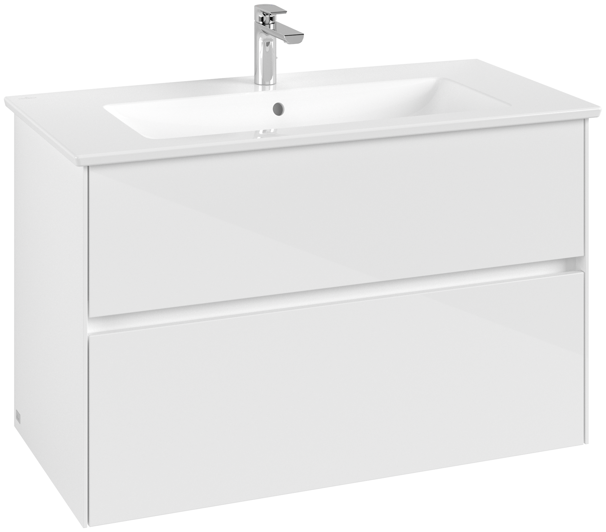 Villeroy & Boch Collaro Vanity unit, 2 pull-out compartments, 961x610x480mm, Body: Glossy White, Front: Glossy White
