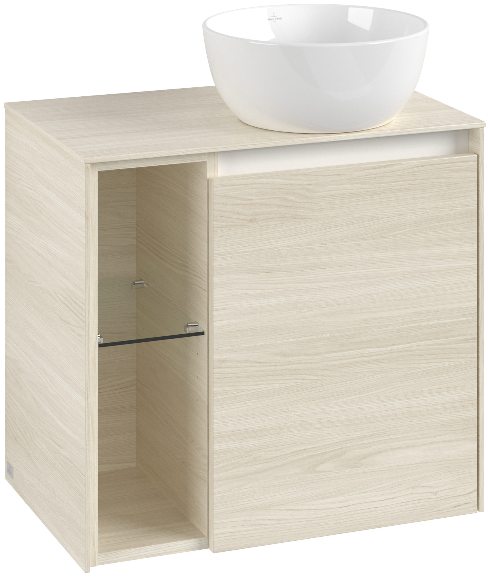 Villeroy & Boch Collaro Waschbeckenunterschrank, 1 Tür, 600x548x380mm, Korpus: White Oak, Front: White Oak