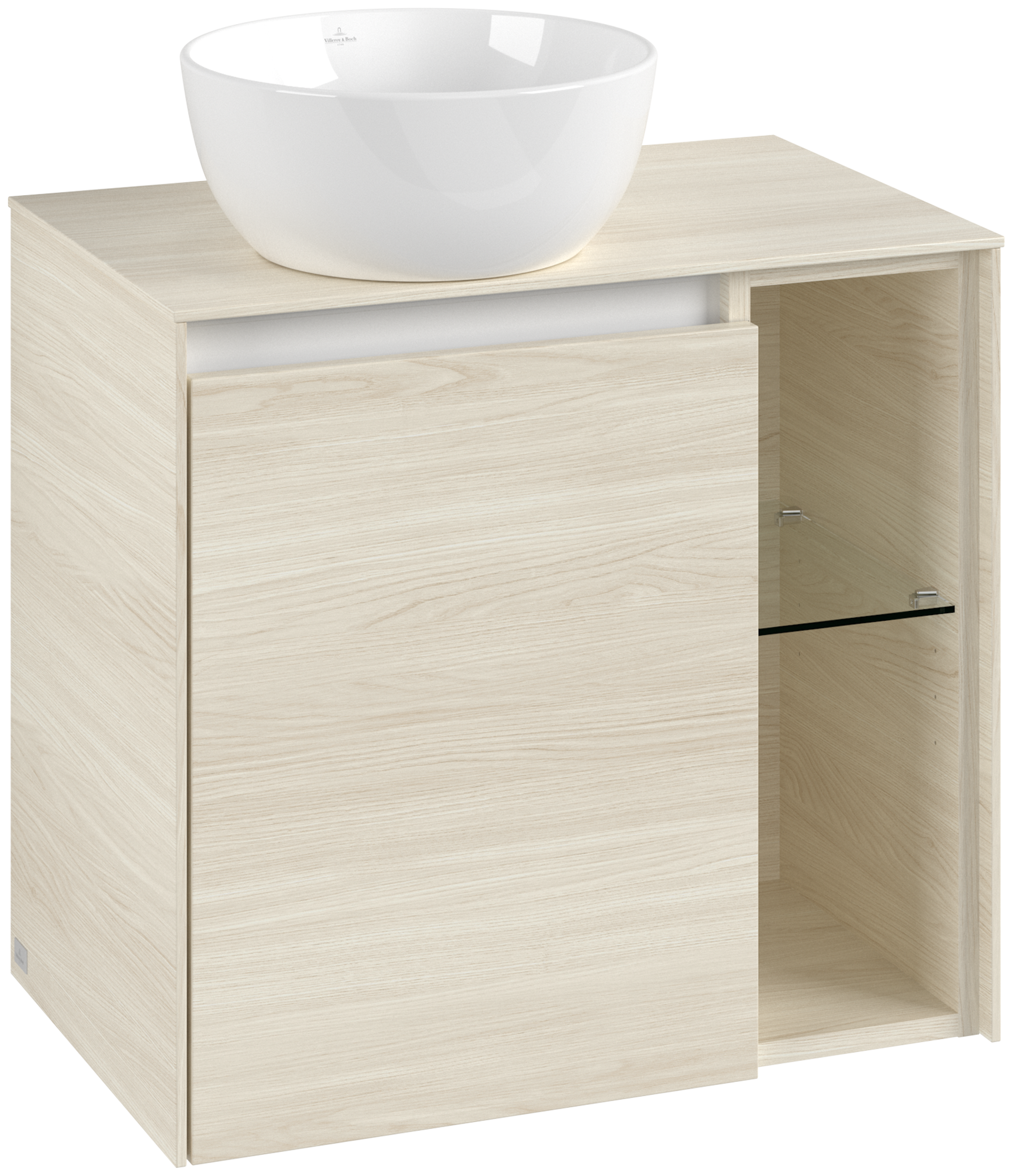 Villeroy & Boch Collaro Waschbeckenunterschrank, 1 Tür, 600x548x380mm, Korpus: White Oak, Front: White Oak