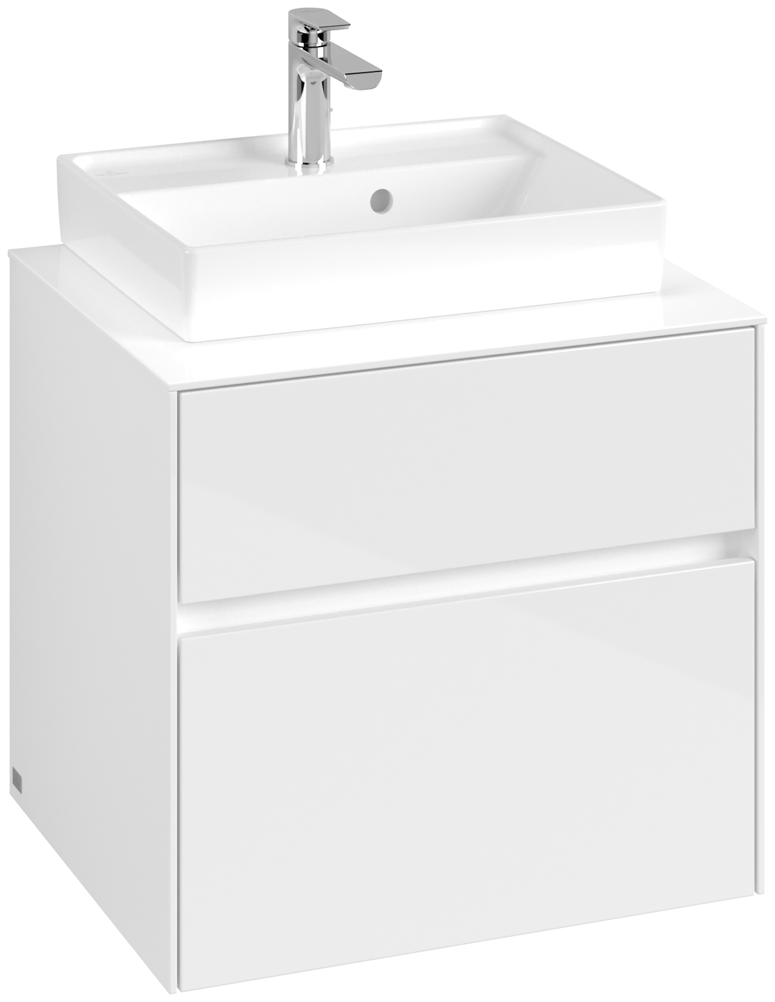 Villeroy & Boch Collaro Vanity unit, 2 pull-out compartments, 500x548x600mm, Body: Glossy White, Front: Glossy White