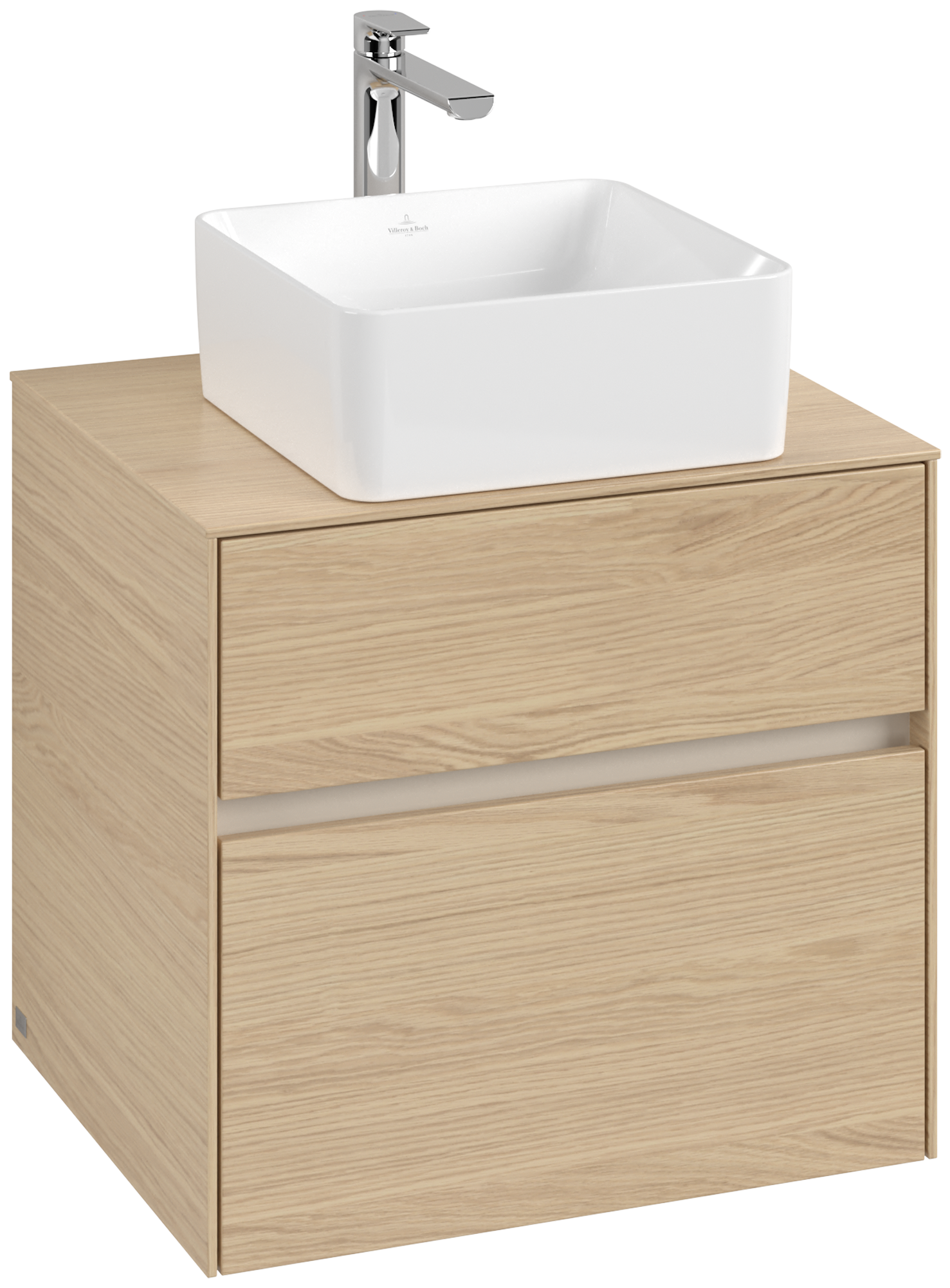 Villeroy & Boch Collaro Vanity unit, 2 pull-out compartments, 500x548x600mm, Body: Nordic Oak, Front: Nordic Oak
