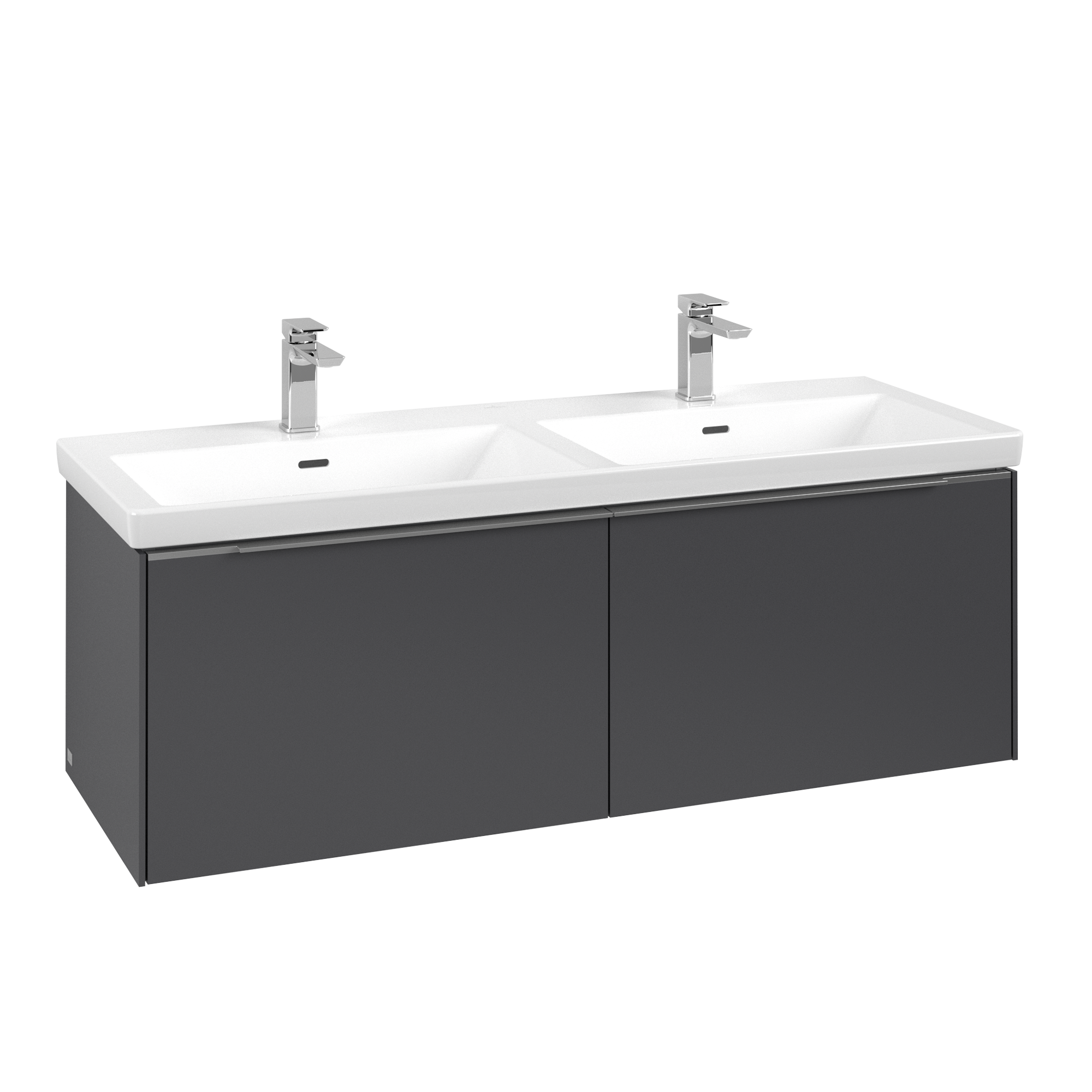 Villeroy & Boch Subway 3.0 Meuble sous plan, 2 tiroirs sur rails, 1272x429x462mm, Caisson: Graphite, Façade: Graphite
