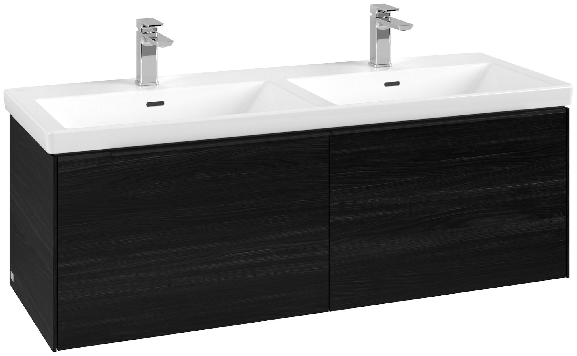 Villeroy & Boch Subway 3.0 Vanity unit, 2 pull-out compartments, 1272x429x462mm, Body: Black Oak, Front: Black Oak