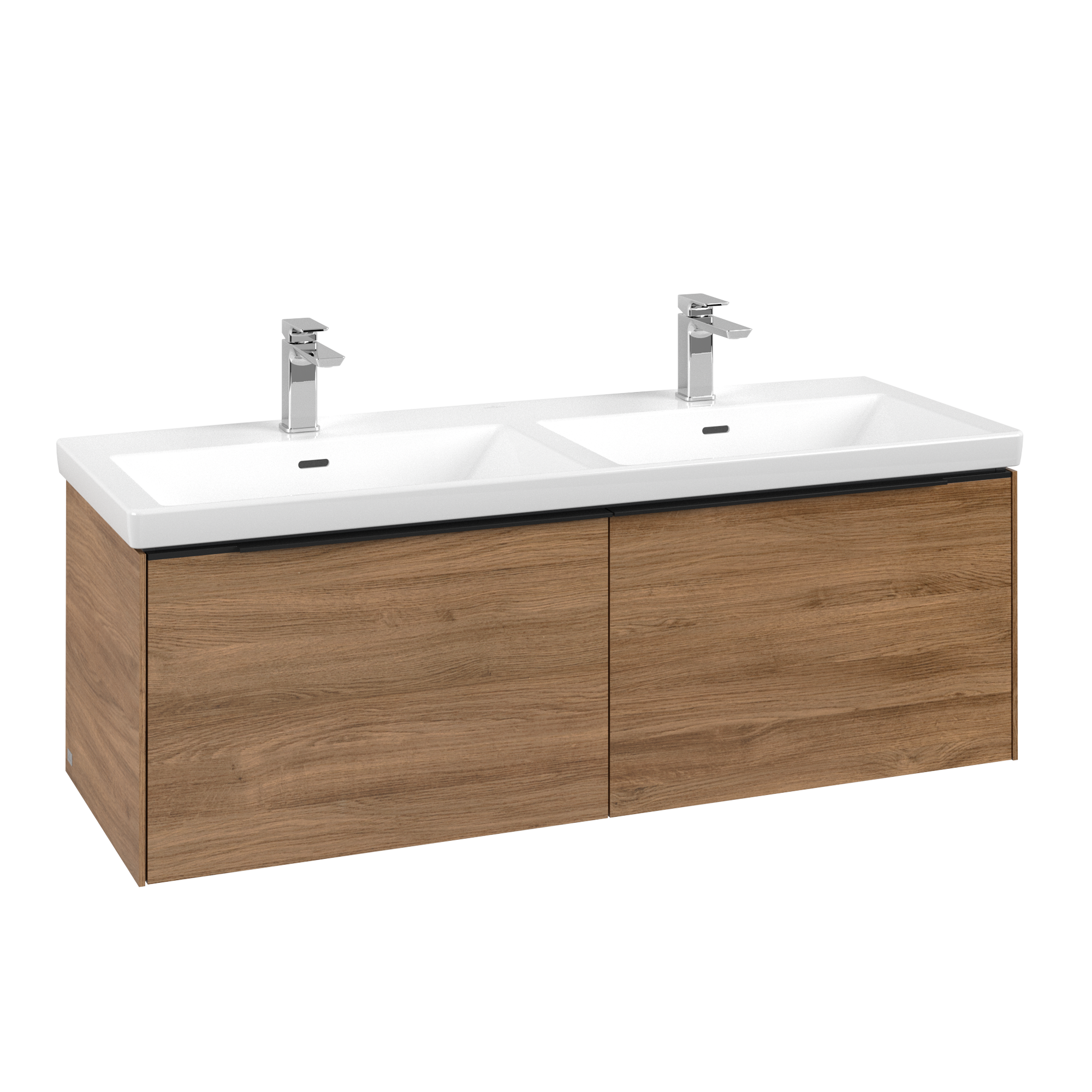 Villeroy & Boch Subway 3.0 Waschbeckenunterschrank, 2 Auszüge, 1272x429x462mm, Korpus: Kansas Oak, Front: Kansas Oak