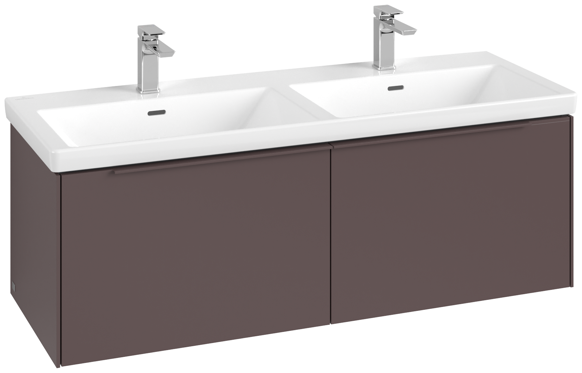Villeroy & Boch Subway 3.0 Vanity unit, 2 pull-out compartments, 1272x429x462mm, Body: <p>Dark Berry</p>, Front: <p>Dark Berry</p>