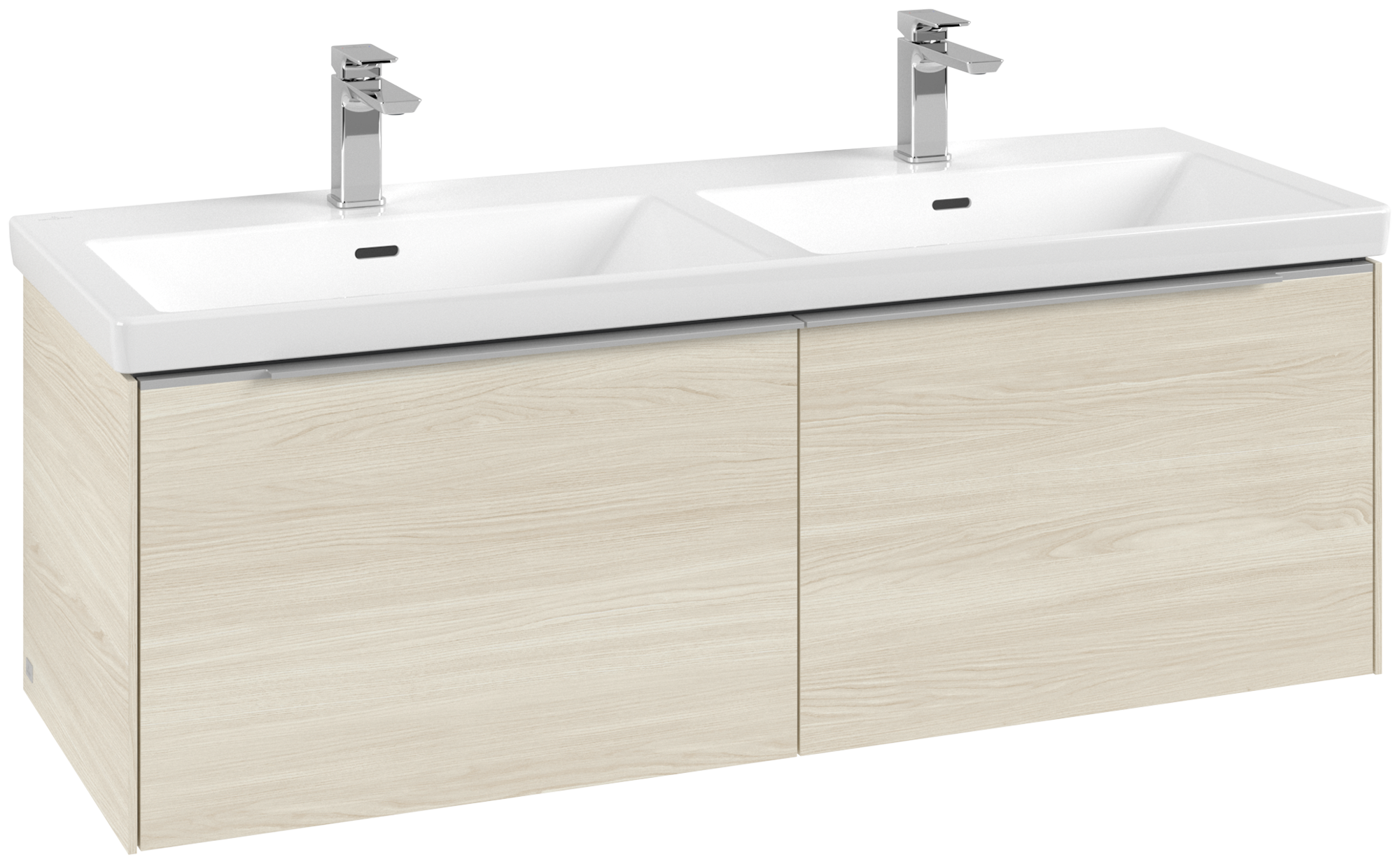 Villeroy & Boch Subway 3.0 Vanity unit, with lighting, 2 pull-out compartments, 1272x429x462mm, Body: White Oak, Front: White Oak