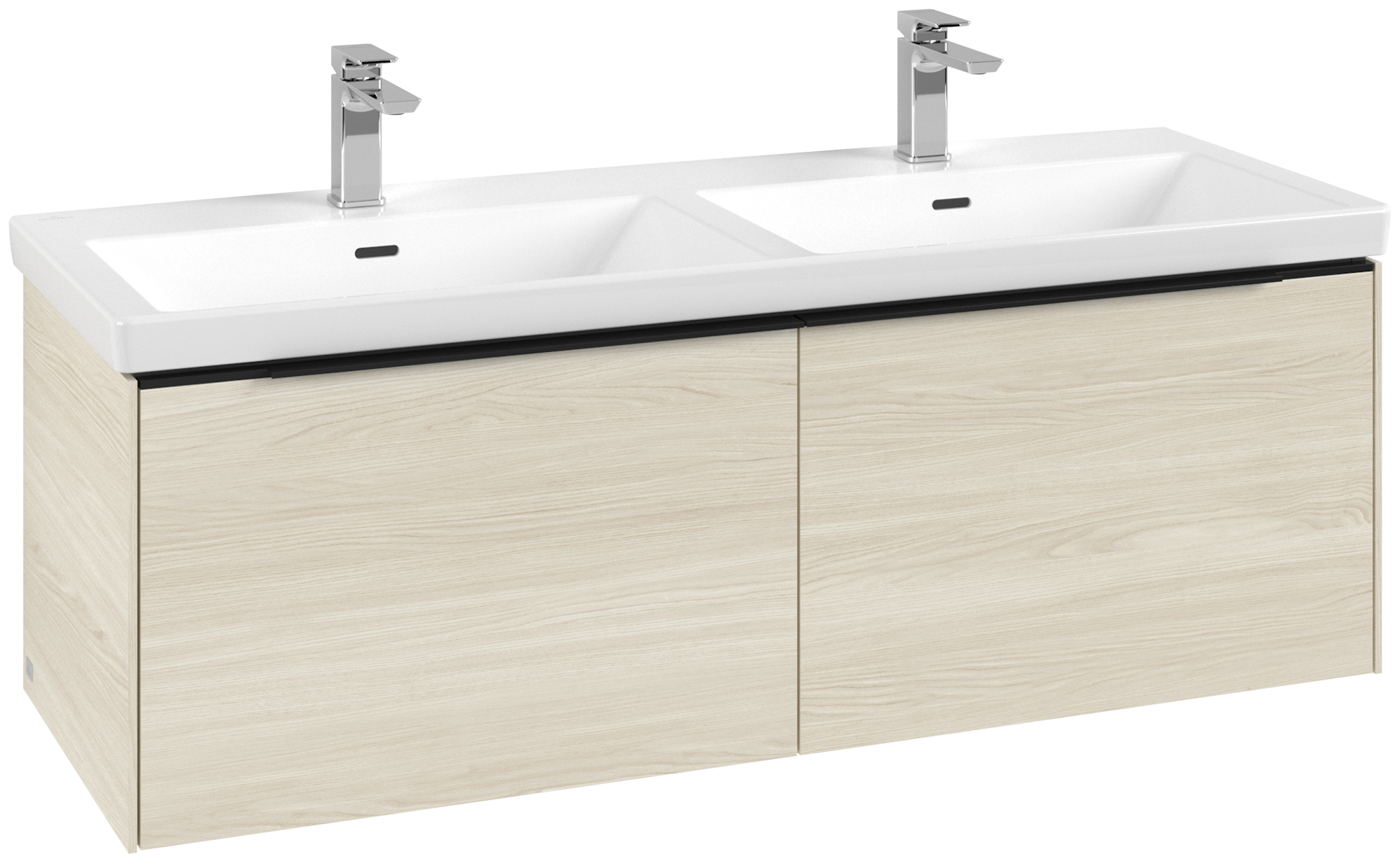 Villeroy & Boch Subway 3.0 Vanity unit, with lighting, 2 pull-out compartments, 1272x429x462mm, Body: White Oak, Front: White Oak