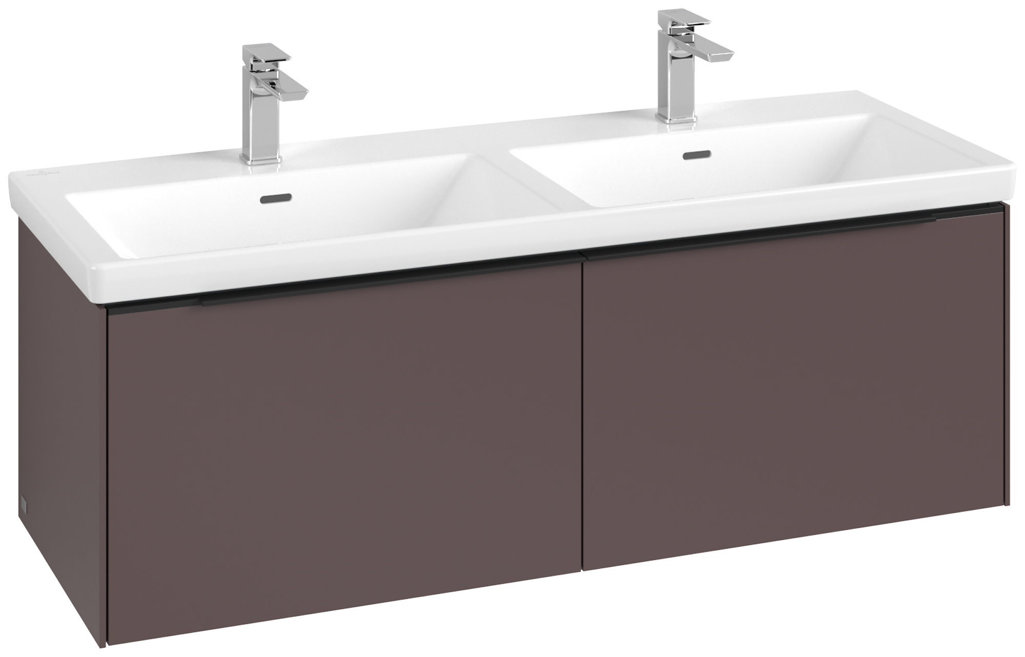 Villeroy & Boch Subway 3.0 Vanity unit, with lighting, 2 pull-out compartments, 1272x429x462mm, Body: <p>Dark Berry</p>, Front: <p>Dark Berry</p>