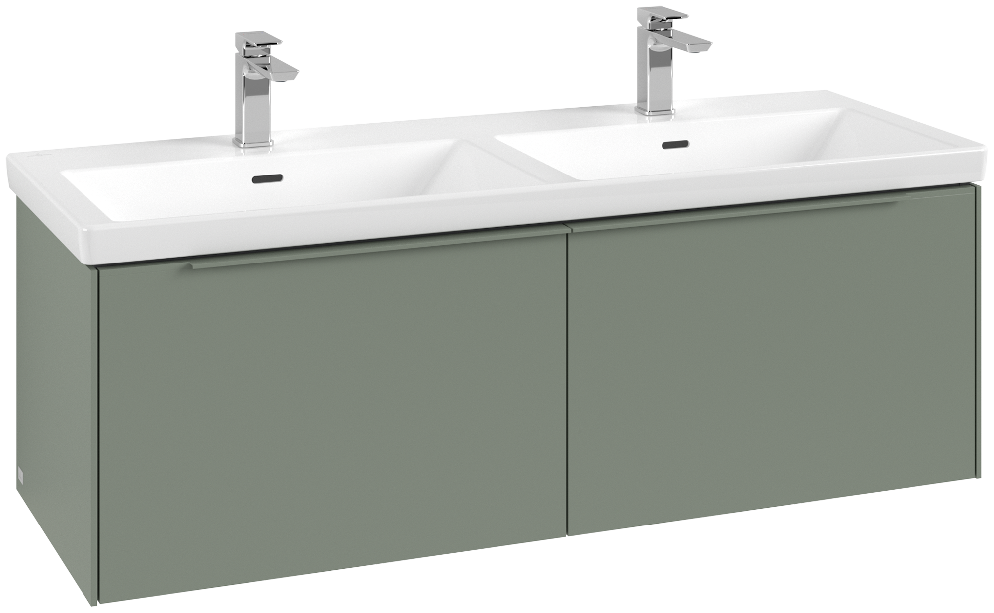 Villeroy & Boch Subway 3.0 Vanity unit, with lighting, 2 pull-out compartments, 1272x429x462mm, Body: Soft Green, Front: Soft Green