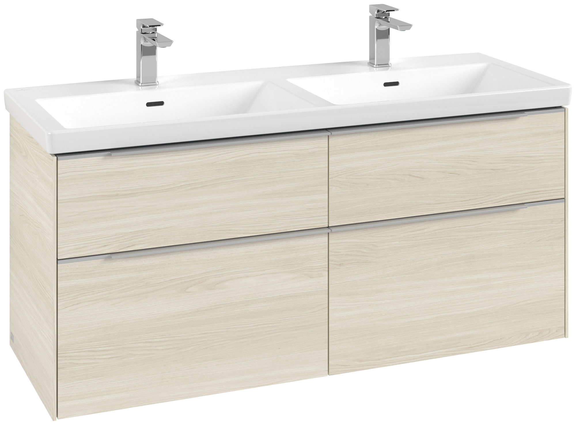 Villeroy & Boch Subway 3.0 Skåp till tvättställ, 4 utdragbara fack, 1272x576x462mm, Kropp: White Oak, Framsida: White Oak
