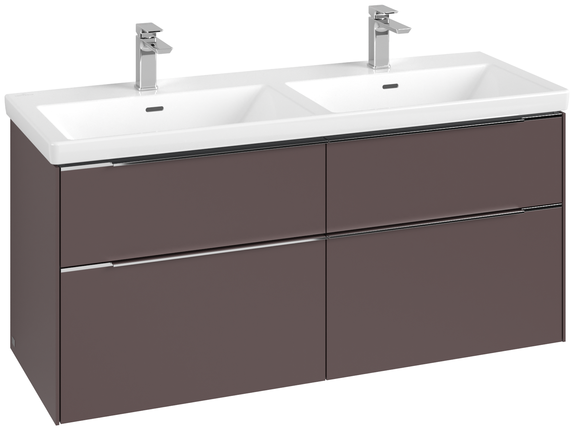 Villeroy & Boch Subway 3.0 Vanity unit, 4 pull-out compartments, 1272x576x462mm, Body: <p>Dark Berry</p>, Front: <p>Dark Berry</p>