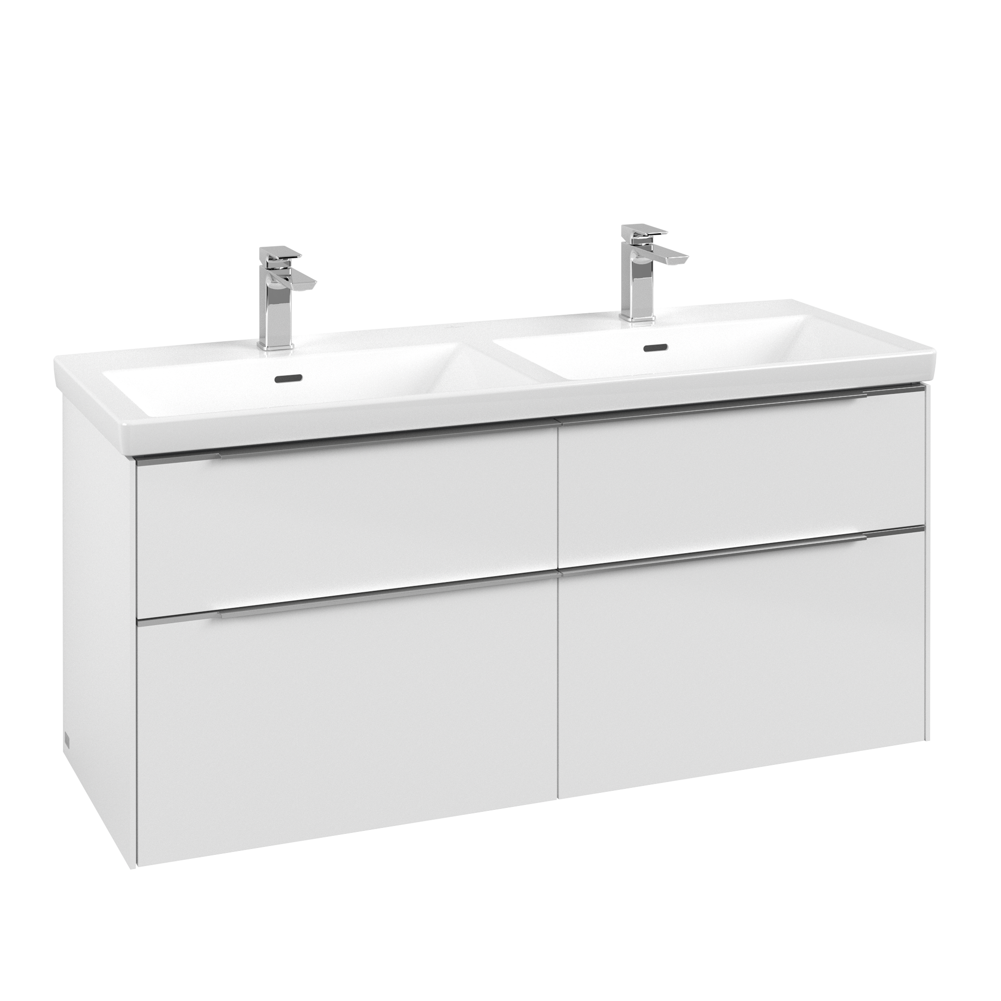 Villeroy & Boch Subway 3.0 Vanity unit, 4 pull-out compartments, 1272x576x462mm, Body: Brilliant White, Front: Brilliant White