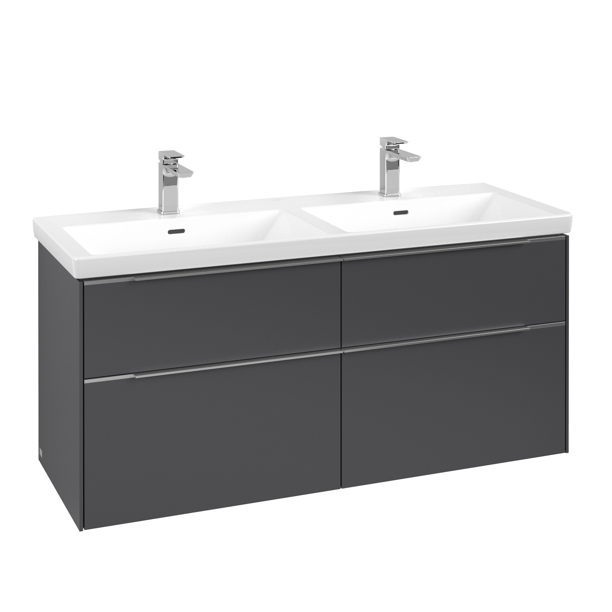 Villeroy & Boch Subway 3.0 Waschbeckenunterschrank, 4 Auszüge, 1272x576x462mm, Korpus: Graphite, Front: Graphite