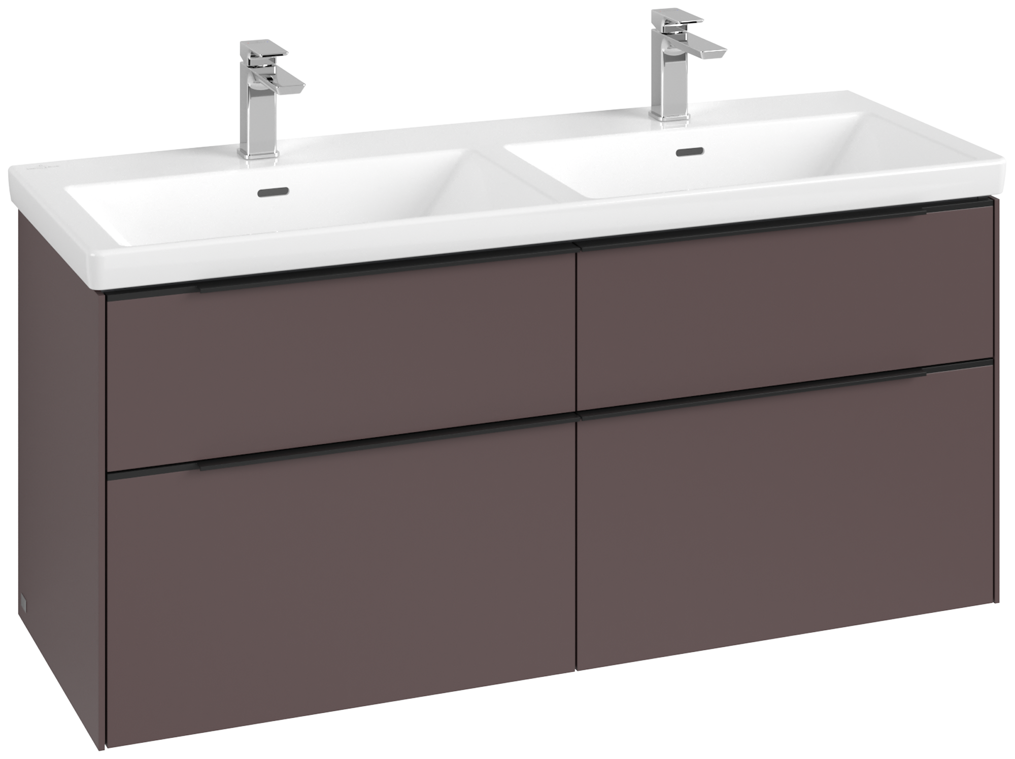 Villeroy & Boch Subway 3.0 Vanity unit, 4 pull-out compartments, 1272x576x462mm, Body: <p>Dark Berry</p>, Front: <p>Dark Berry</p>