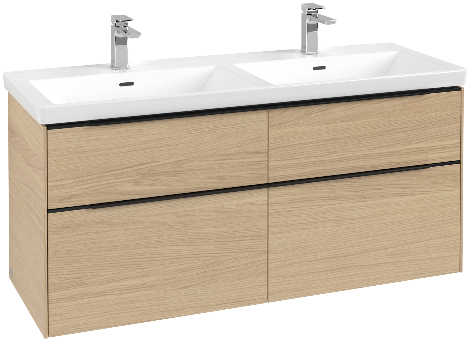 Villeroy & Boch Subway 3.0 Waschbeckenunterschrank, 4 Auszüge, 1272x576x462mm, Korpus: Nordic Oak, Front: Nordic Oak