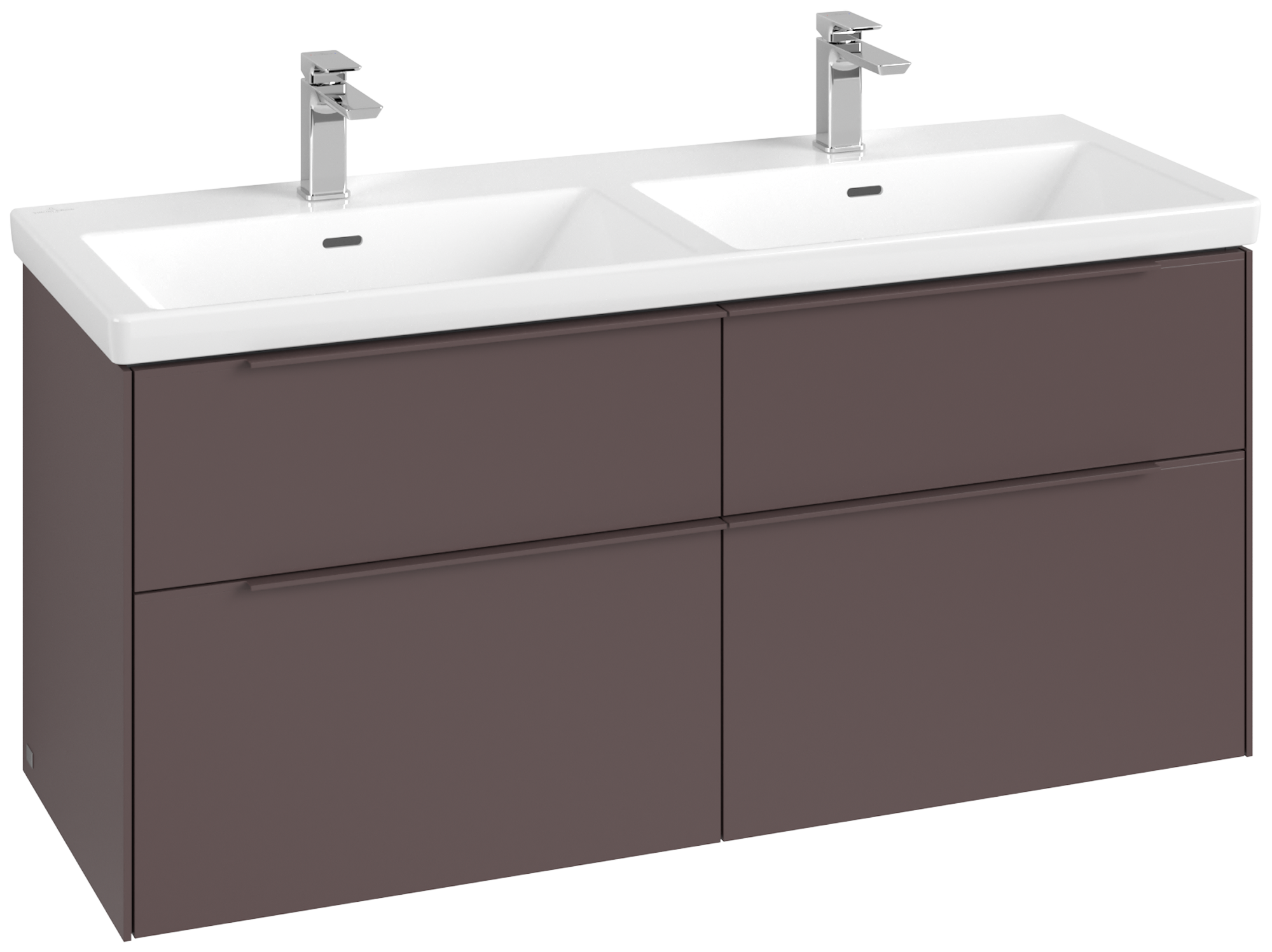 Villeroy & Boch Subway 3.0 Vanity unit, 4 pull-out compartments, 1272x576x462mm, Body: <p>Dark Berry</p>, Front: <p>Dark Berry</p>