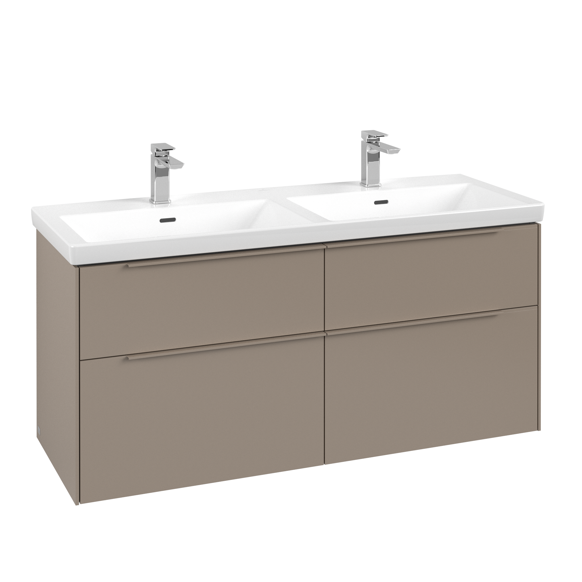 Villeroy & Boch Subway 3.0 Meuble sous plan, 4 tiroirs sur rails, 1272x576x462mm, Caisson: Taupe, Façade: Taupe