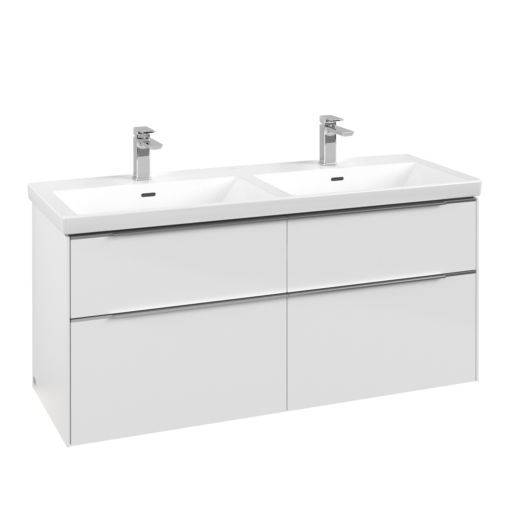 Villeroy & Boch Subway 3.0 Vanity unit, with lighting, 4 pull-out compartments, 1272x576x462mm, Body: Brilliant White, Front: Brilliant White