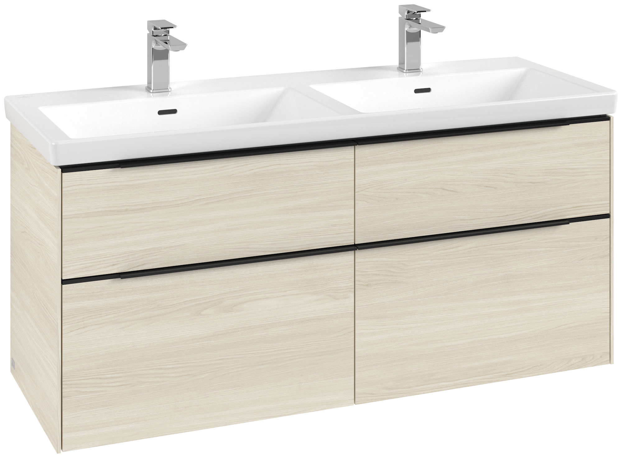 Villeroy & Boch Subway 3.0 Vanity unit, with lighting, 4 pull-out compartments, 1272x576x462mm, Body: White Oak, Front: White Oak