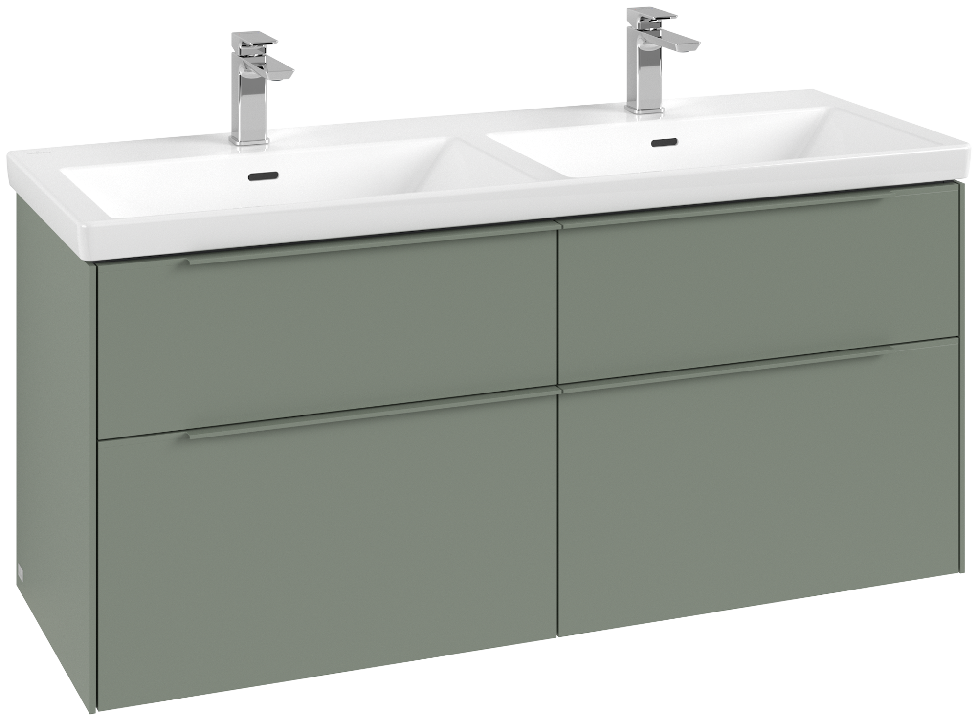 Villeroy & Boch Subway 3.0 Vanity unit, with lighting, 4 pull-out compartments, 1272x576x462mm, Body: Soft Green, Front: Soft Green