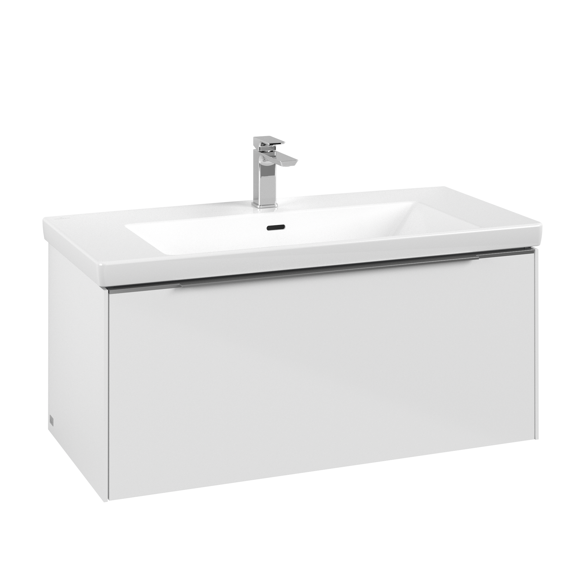 Villeroy & Boch Subway 3.0 Waschbeckenunterschrank, 1 Auszug, 973x429x462mm, Korpus: Brilliant White, Front: Brilliant White